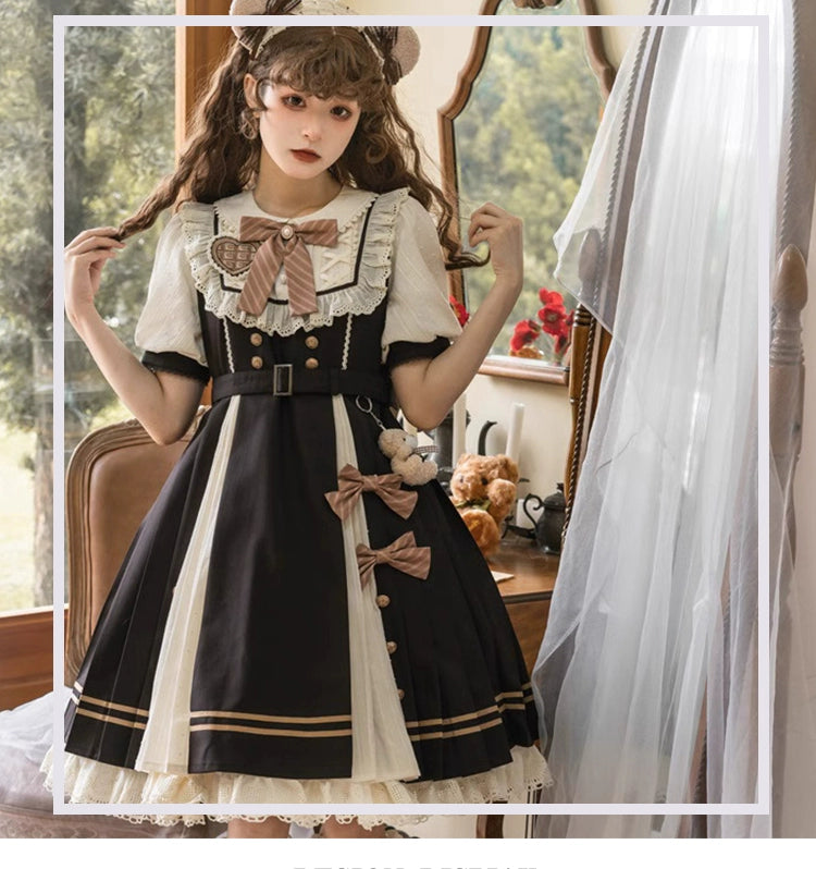 (BFM)Yueele~Plus Size Lolita OP Dress Short Sleeve Loose   