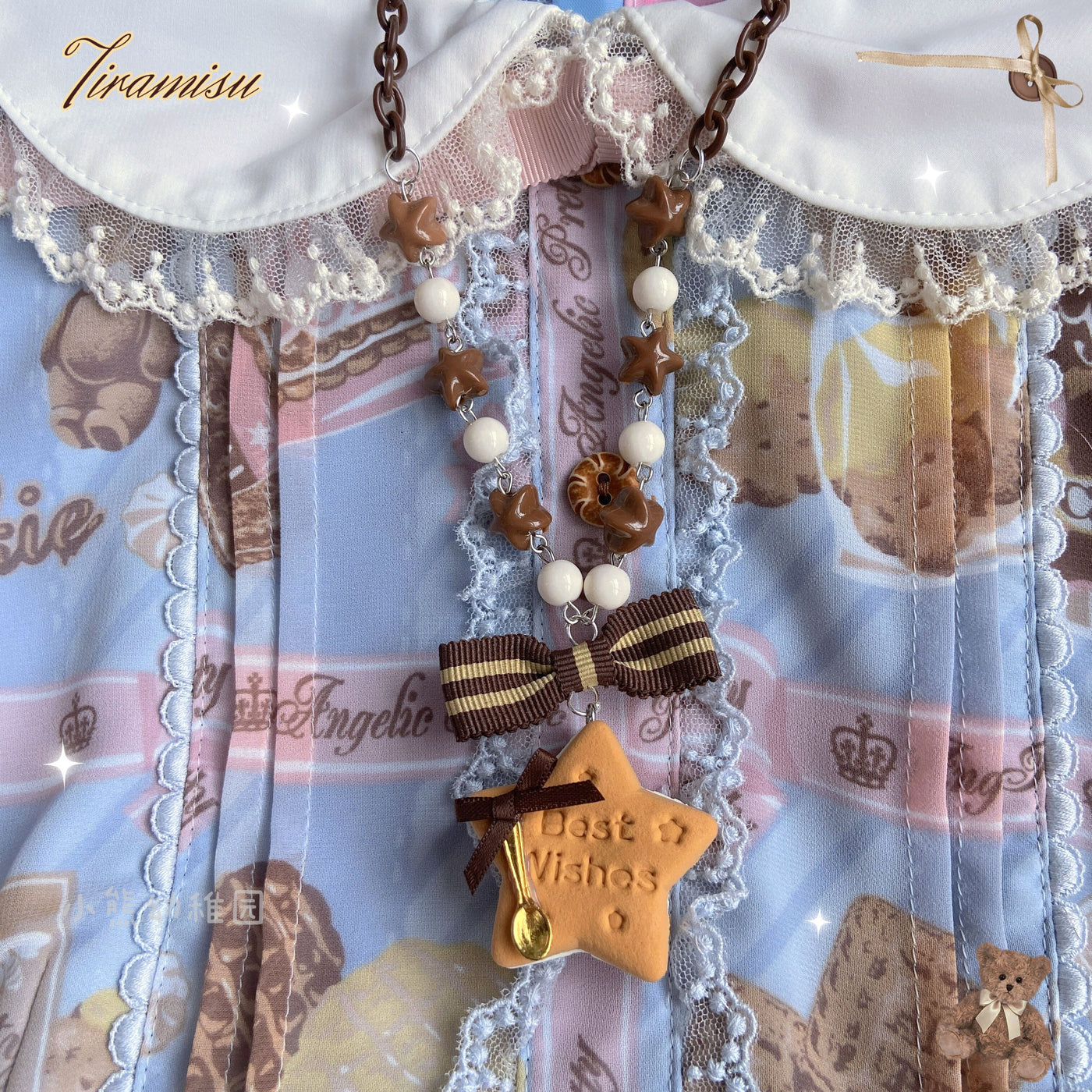 (Buyforme)Bear Doll~Sweet Cookie Charm Set - Lolita Necklace and Hairclip   