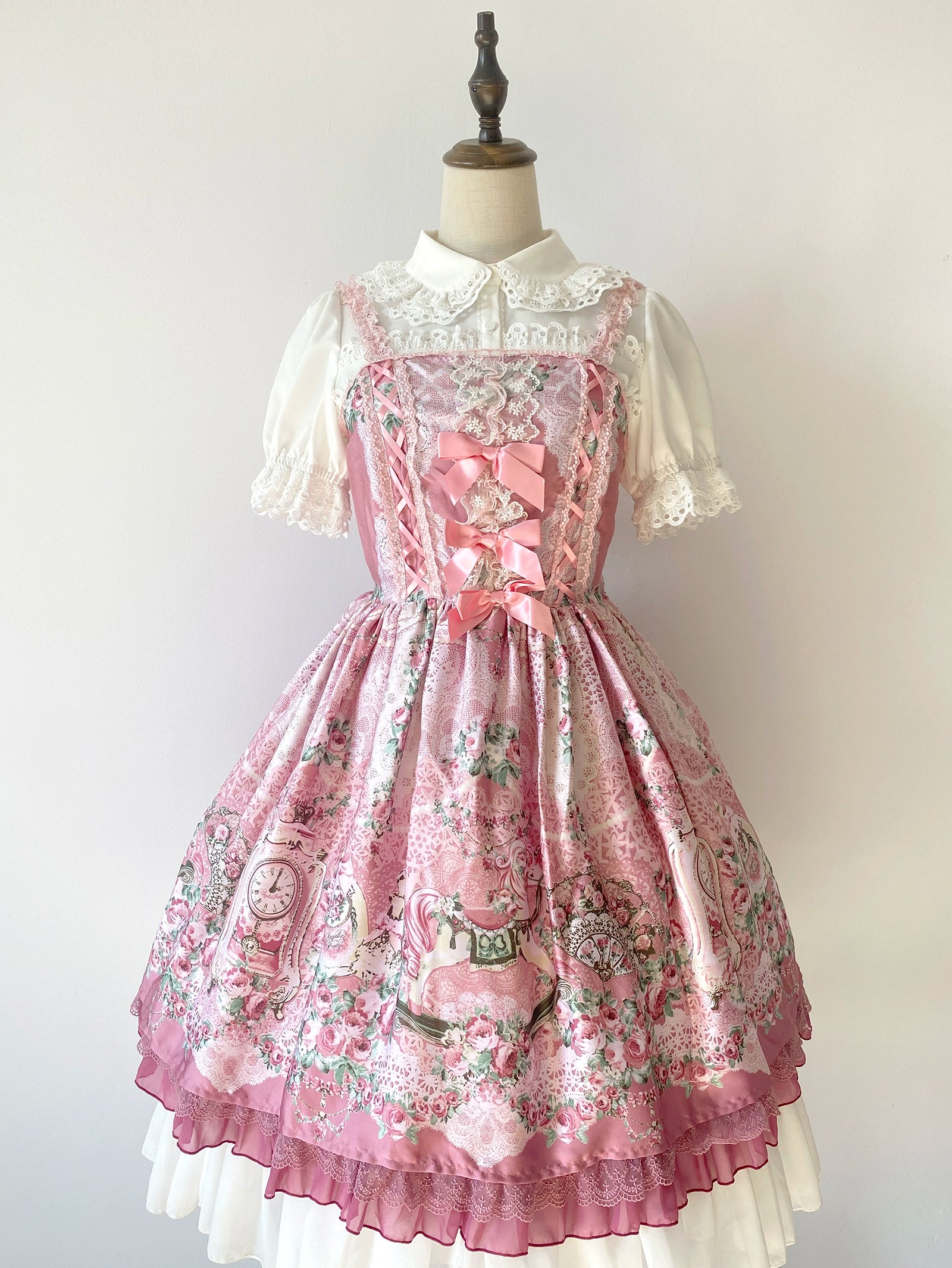 Little Dipper - Cherry Xiaobei - Daily Lolita Splicing Sleeve Lace Shirt