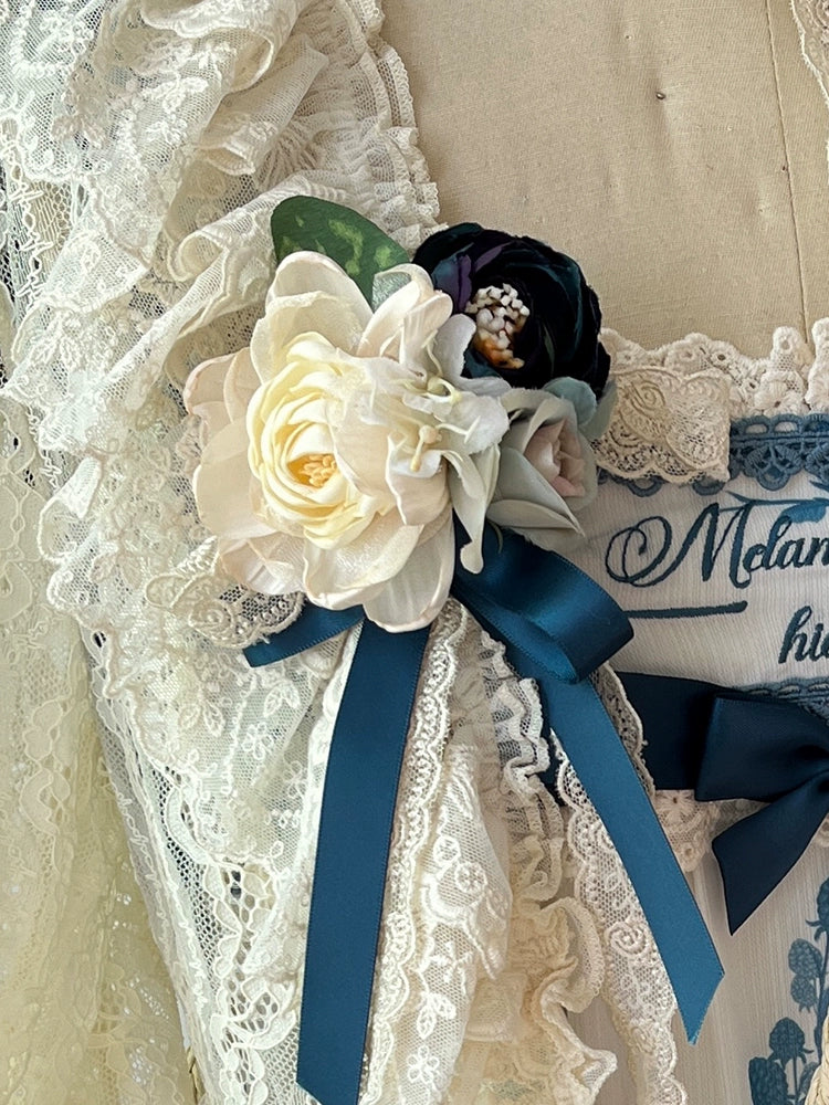 NanShengGe - Mulberry Poem - Country Lolita Accessory Set Headdress and Handbag Brooch Only One Size