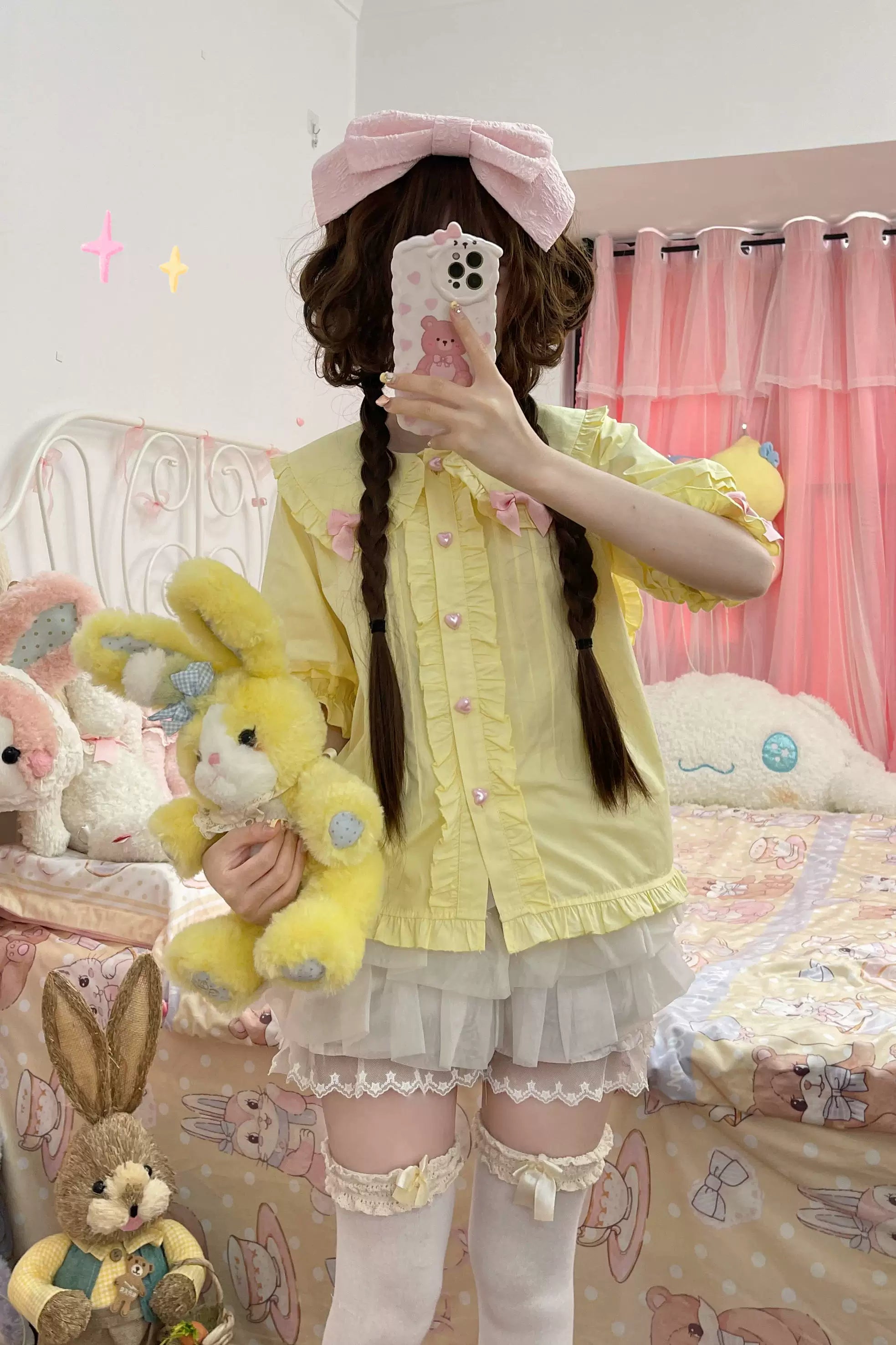 Cute Rabbit - Sweet Lolita Short Sleeve Shirt, Bunny Ears