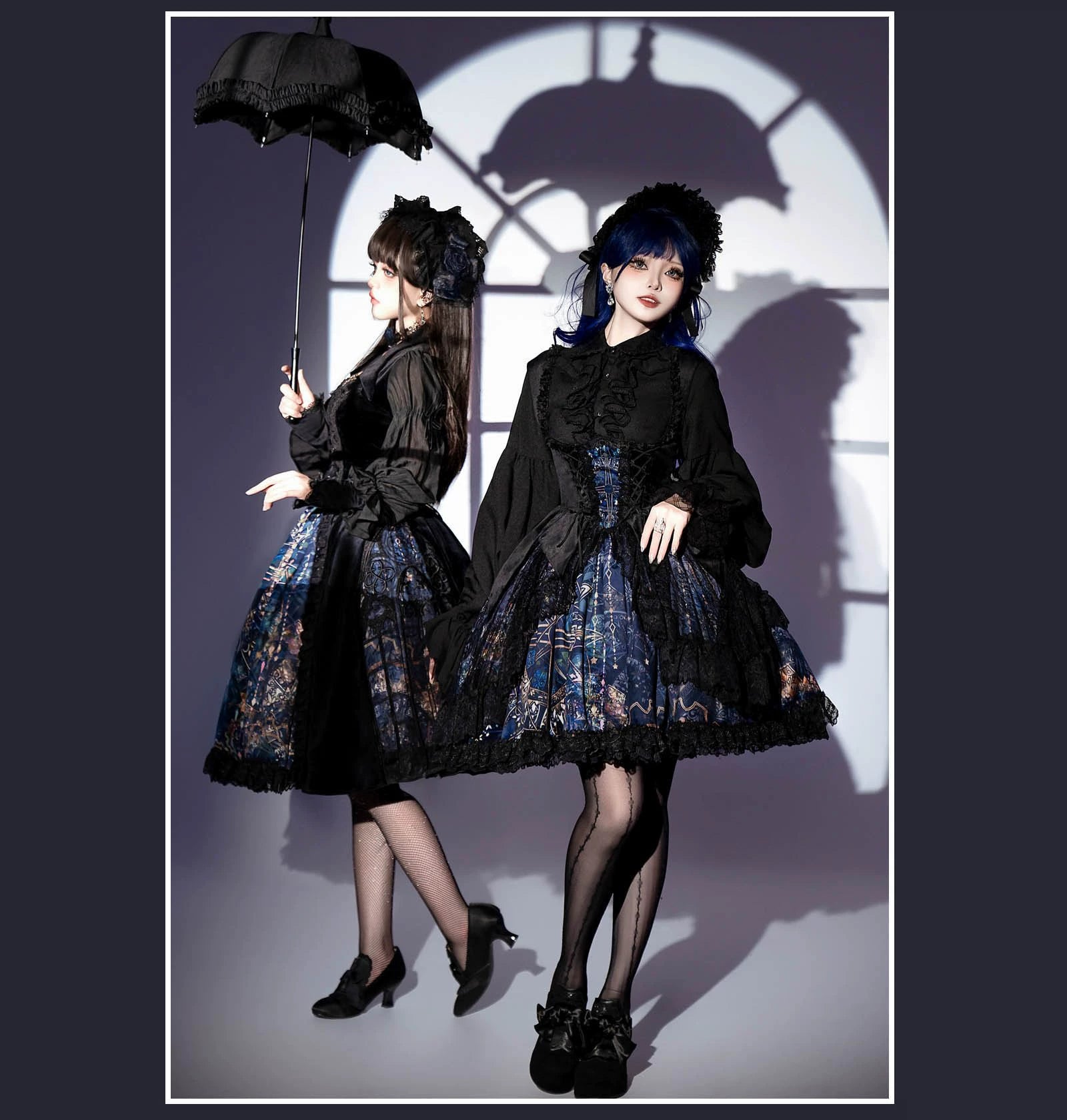 SUSIN - Night Traveler - Classic and Elegant Gothic Dress with Colorful Window Prints 39250:626324