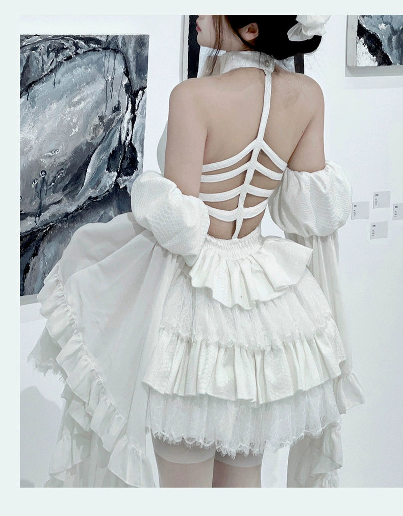 Diamond Honey - Desire Serpent - Gothic Lolita JSK Dress Snake Print Slimming Backless Dress
