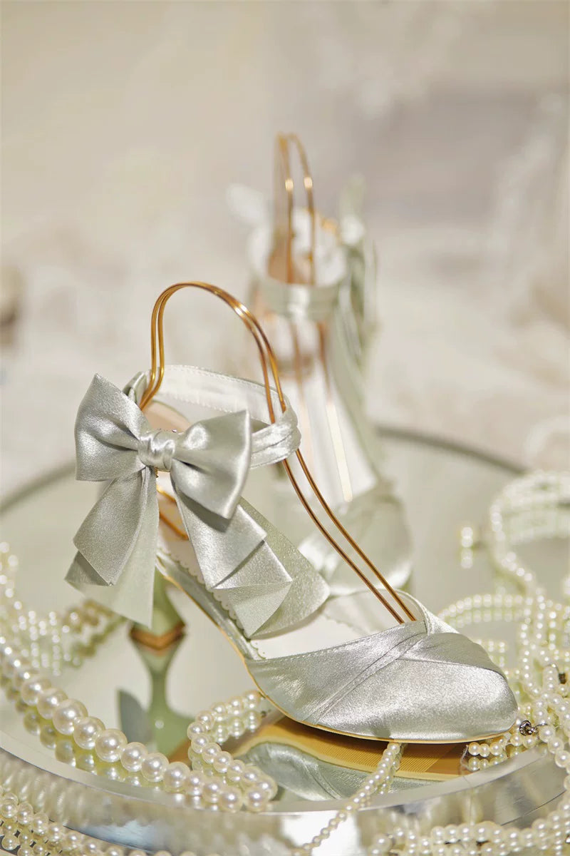 Coronation - Classic Lolita Wine Glass Shaped Heels Shoes, Detachable Bow