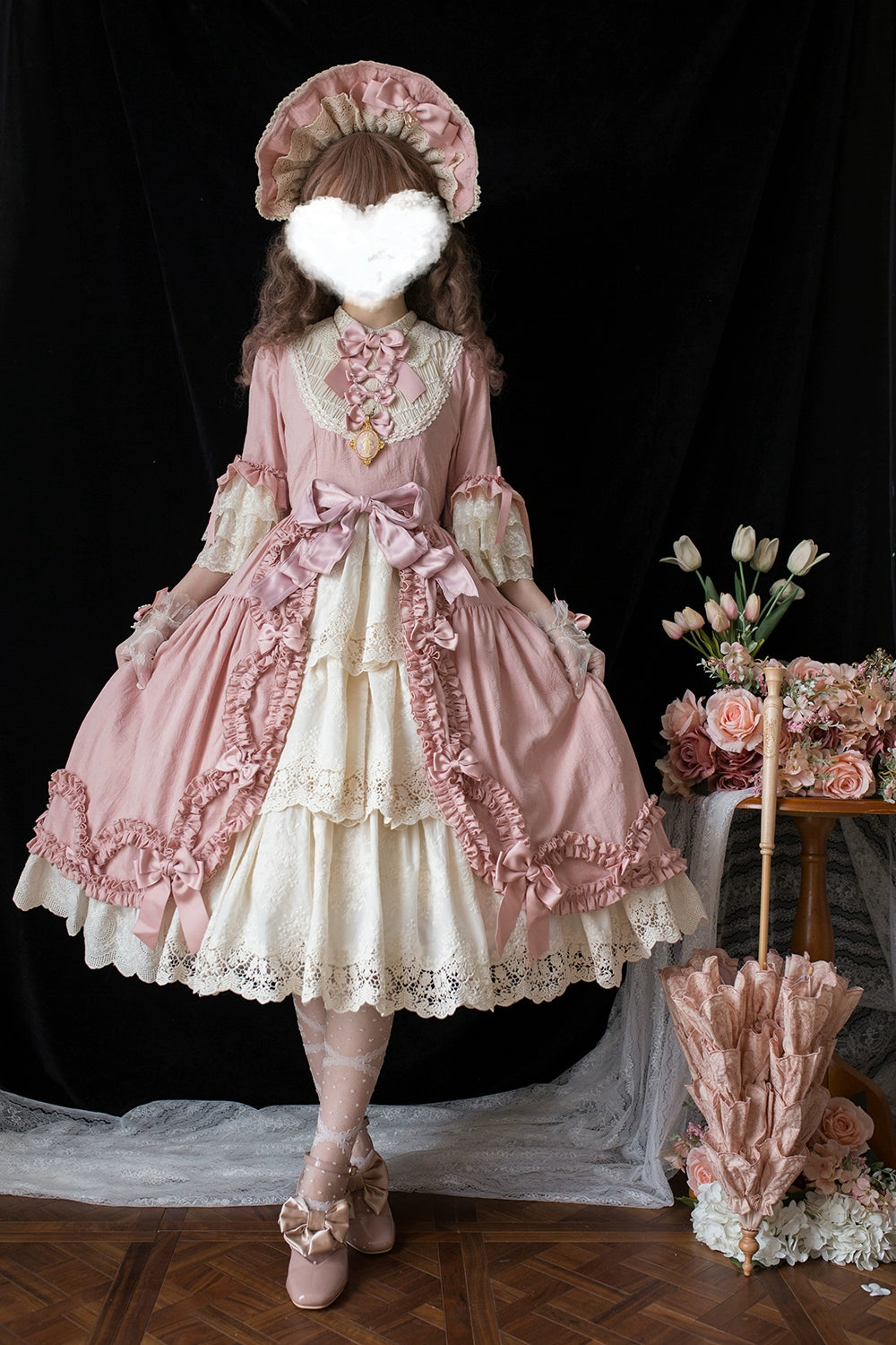 Miss Point~Lilyka Garden~Classic Lolita OP Dress Set Elegant Floral Wall Princess Sleeve 38832:606180
