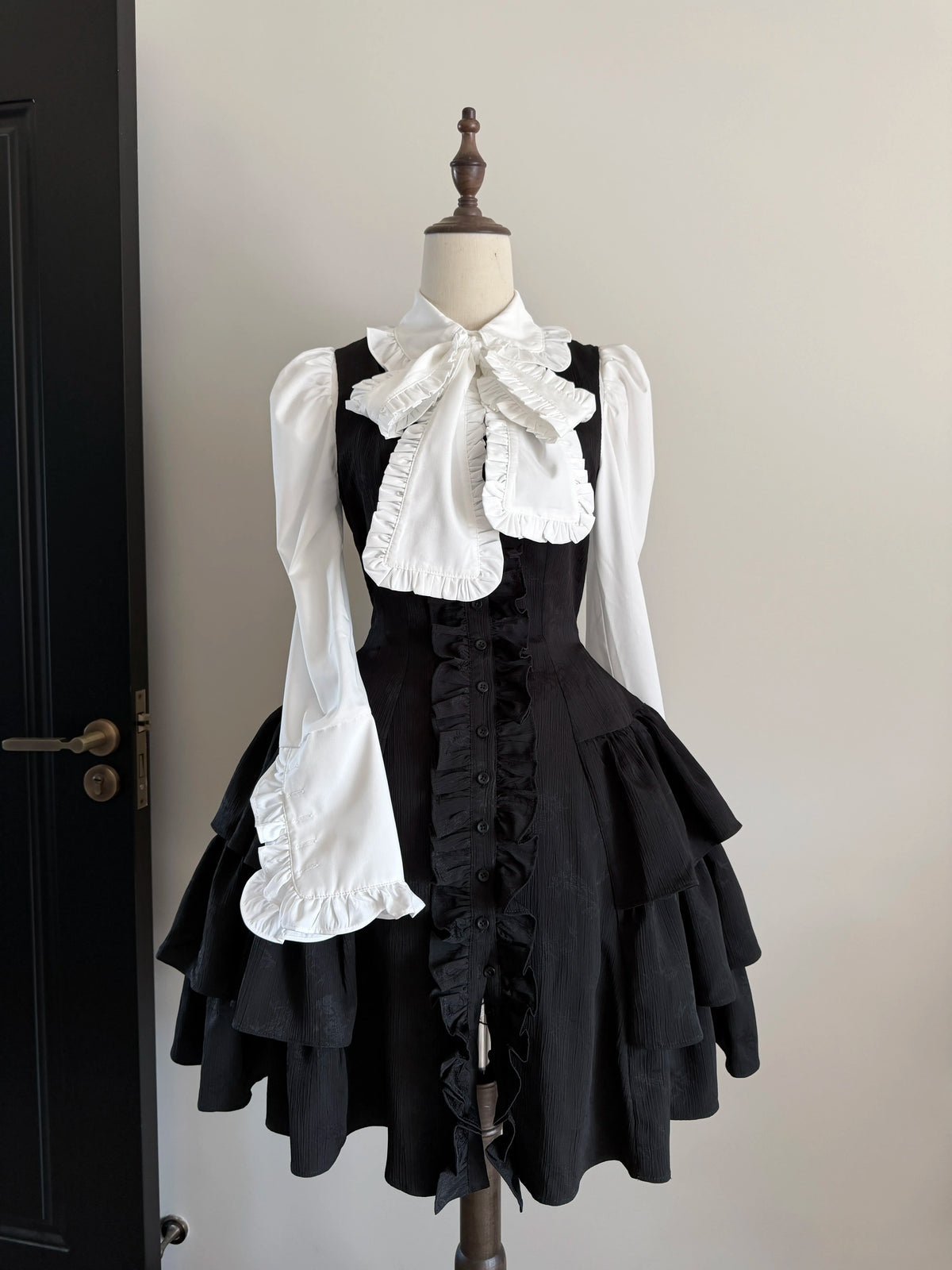 Twilight Serenade - Elegant Gothic Lolita JSK Dress, Tiered Ruffle 46026:873028