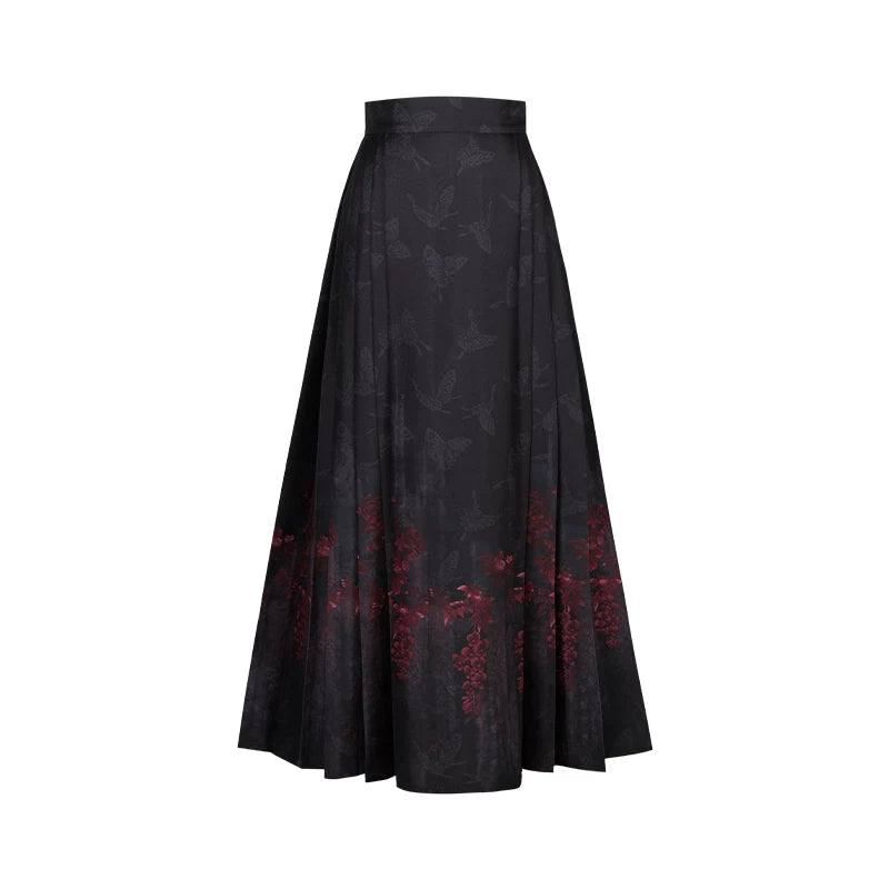 Under the Hanging Moon - Black Gothic Lolita SK Set, Modified Mamian Skirt (L M S) 44665:817667