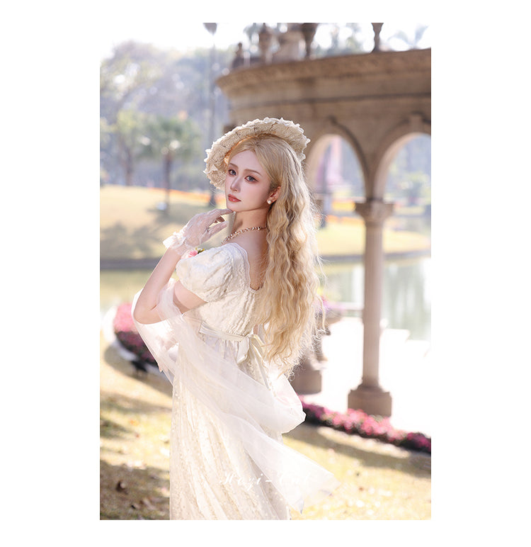 Hezi's Cat Haven~Mist Rose~Plus Size Lolita Empire Waist OP Dress 42268:734361