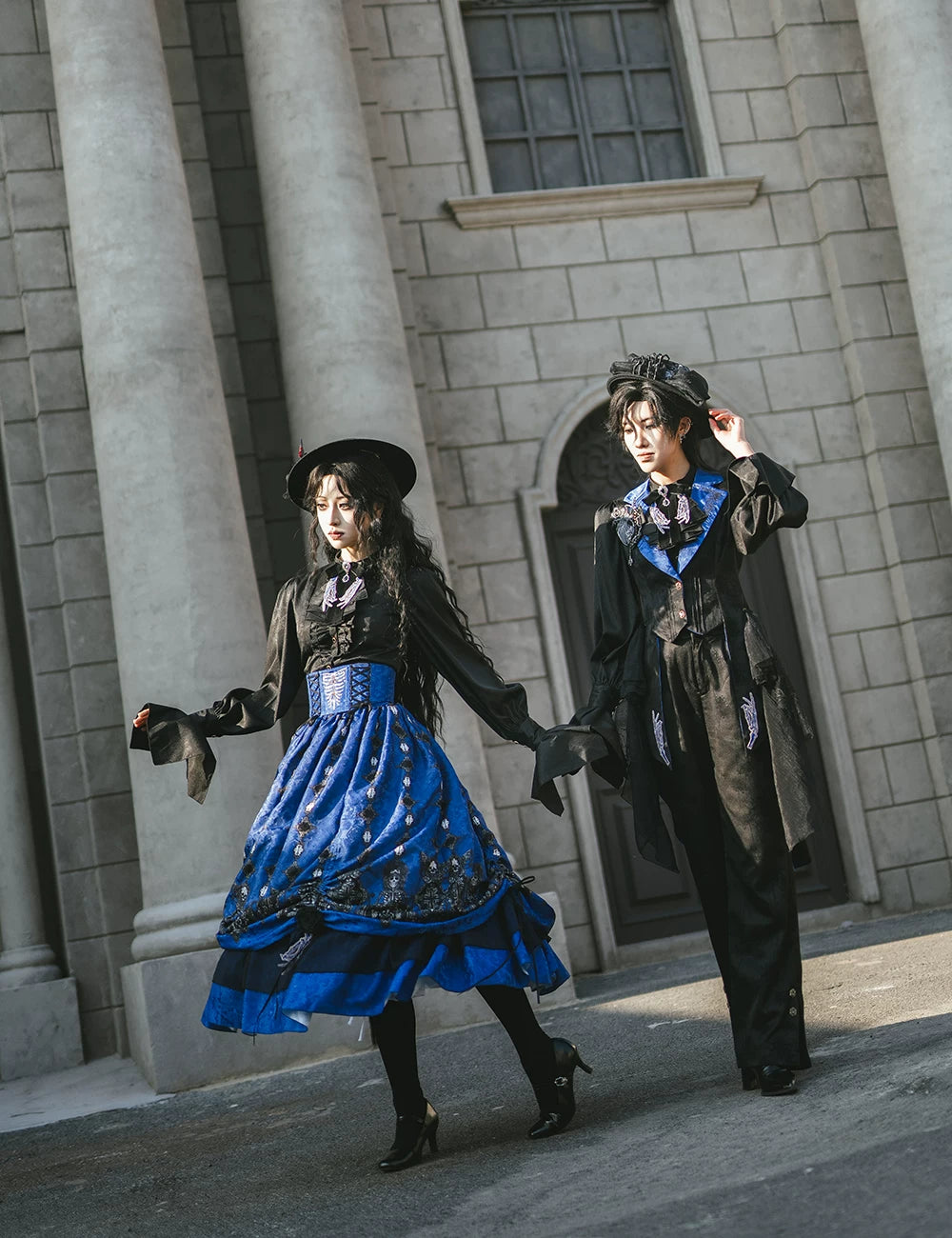 Moonnight Return - Gothic Lolita Long Vest, Embroidered Collar 44582:813836