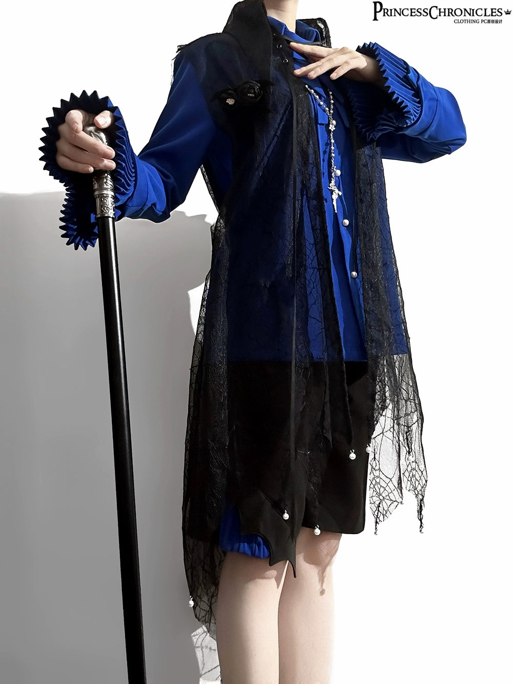 Princess Chronicles - Floating Phantom - Ouji Lolita Shorts Retro Blue Shorts