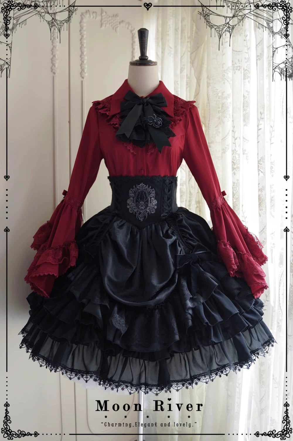 Moon River - Moonlit Spider - Gothic Lolita SK & JSK Dress Outfit Set 44232:799687