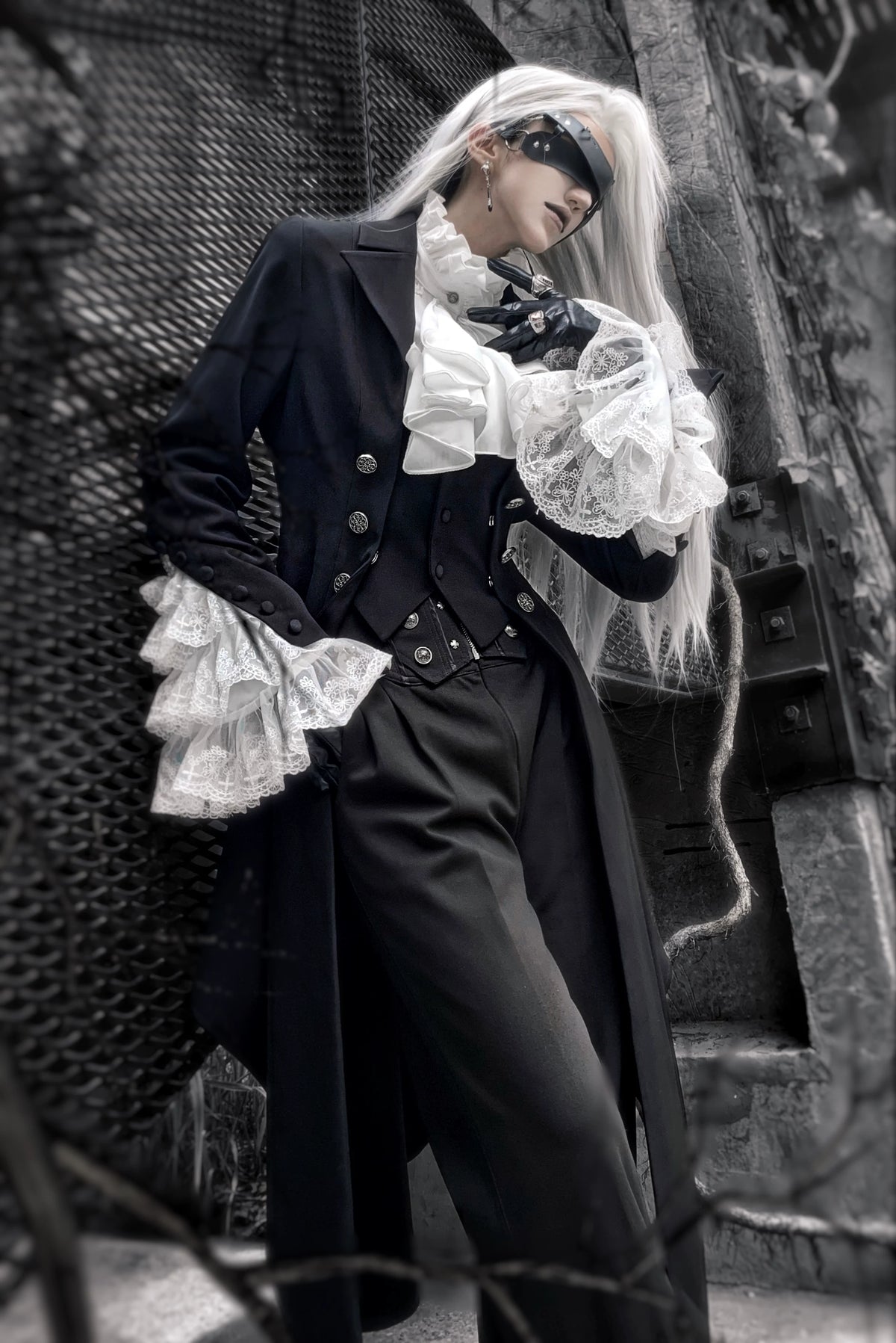 Eternal Night Butler - Gothic Lolita Coat & Blouse Set, Tailcoat Hem 46103:875265