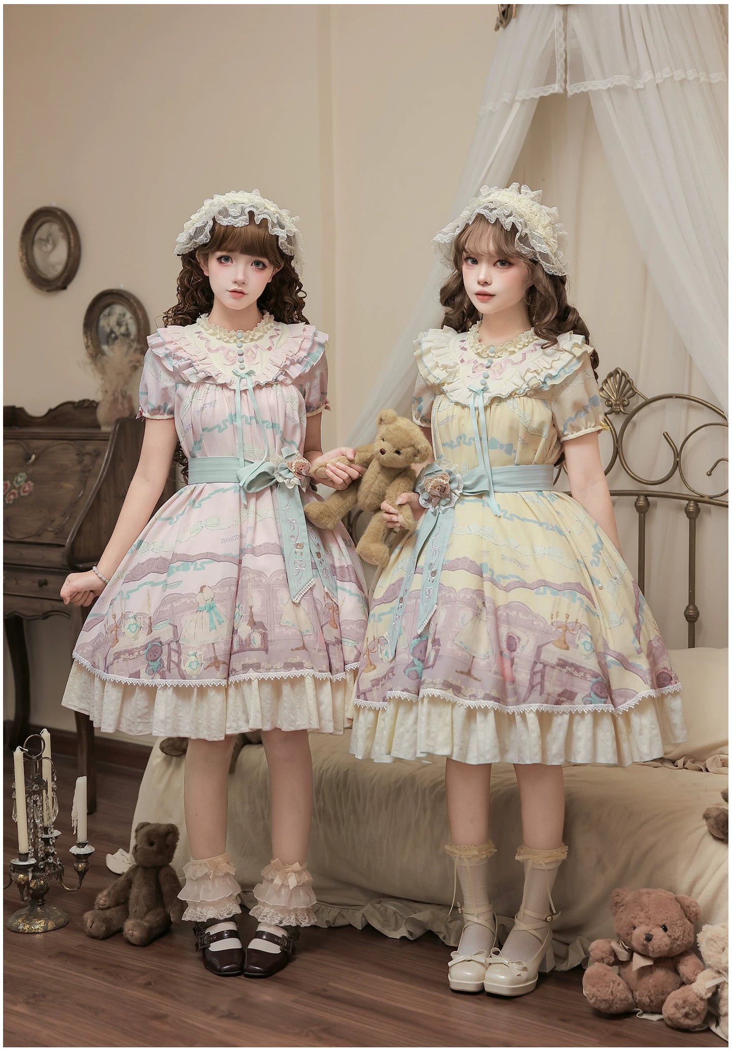 Brown Dollhouse SP - Kawaii Lolita Dollhouse Printed OP Dress with Embroidery 45551:855765