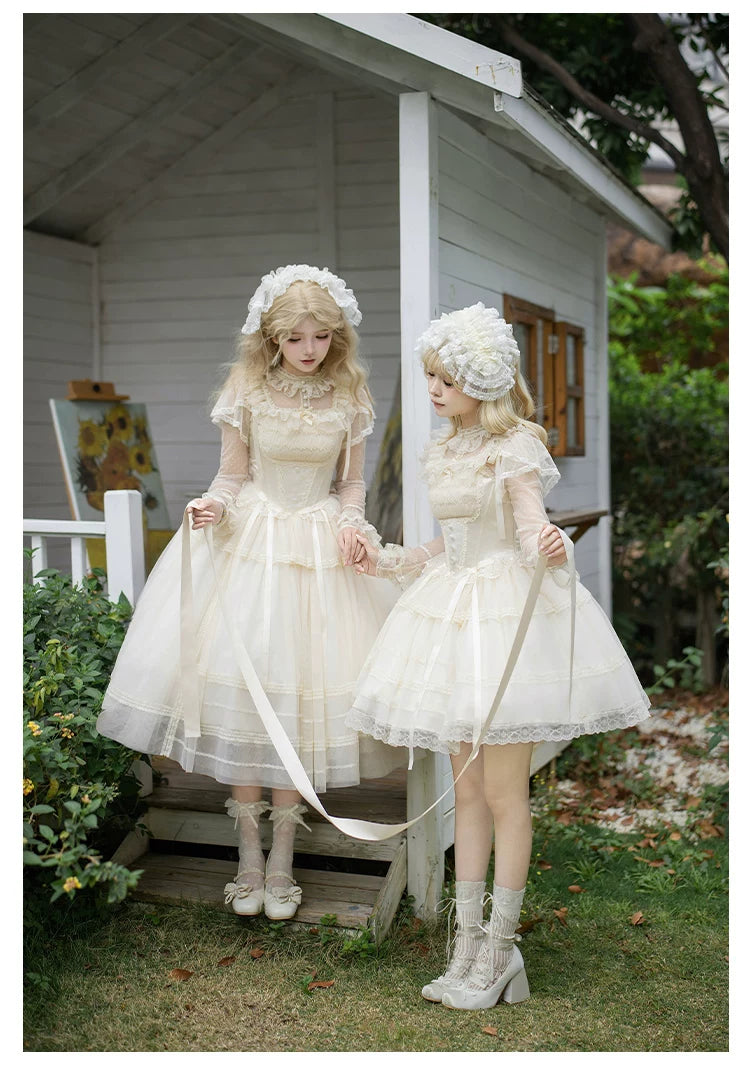 Confession Poem - Classic Lolita Corset JSK Set, Lace & Bows