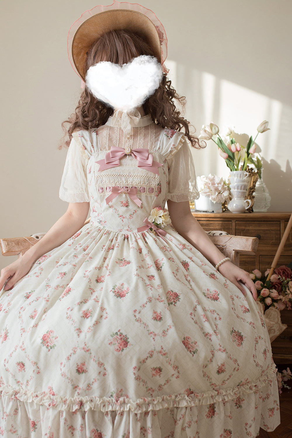 Miss Point~Customized Wood Rose 2.0 Elegant Vintage Jumper Dress 21392:302584