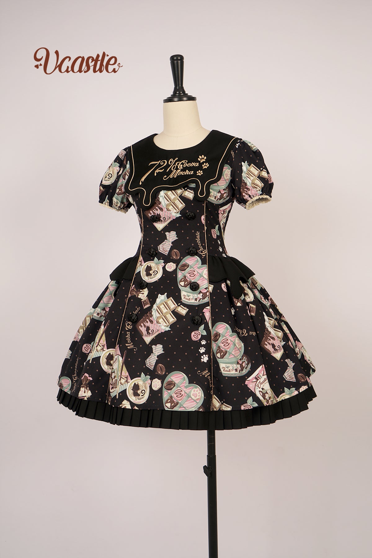 Vcastle~Mocha Choc~Kawaii Lolita OP Dress Multicolors S black OP 