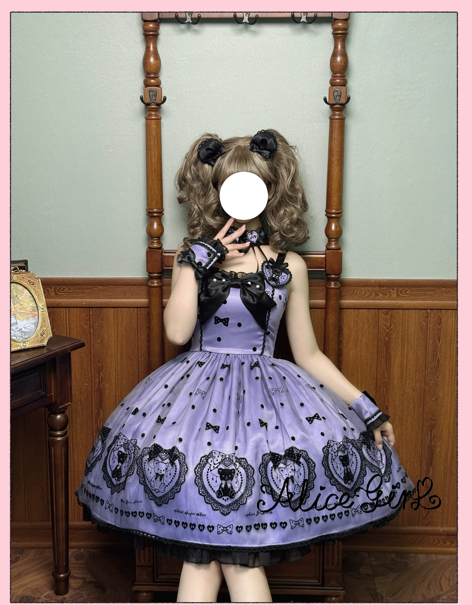 Alice Girl - Brown Sugar Bear - Printed Sweet Lolita Dress, Multiple Styles 43697:783250