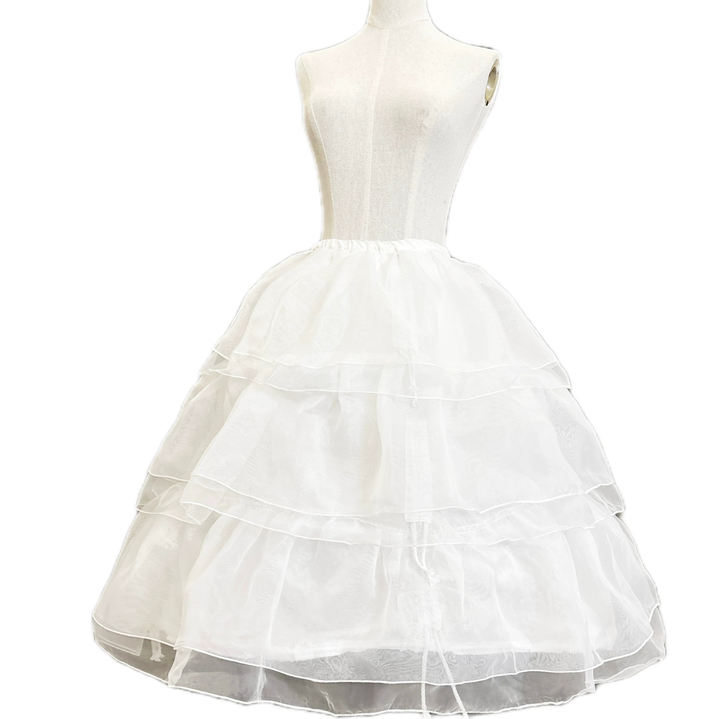 Caged Bird Hotel - Caged Bird - Lolita Petticoat White Plus Size Triple Layer Fishbone Petticoat