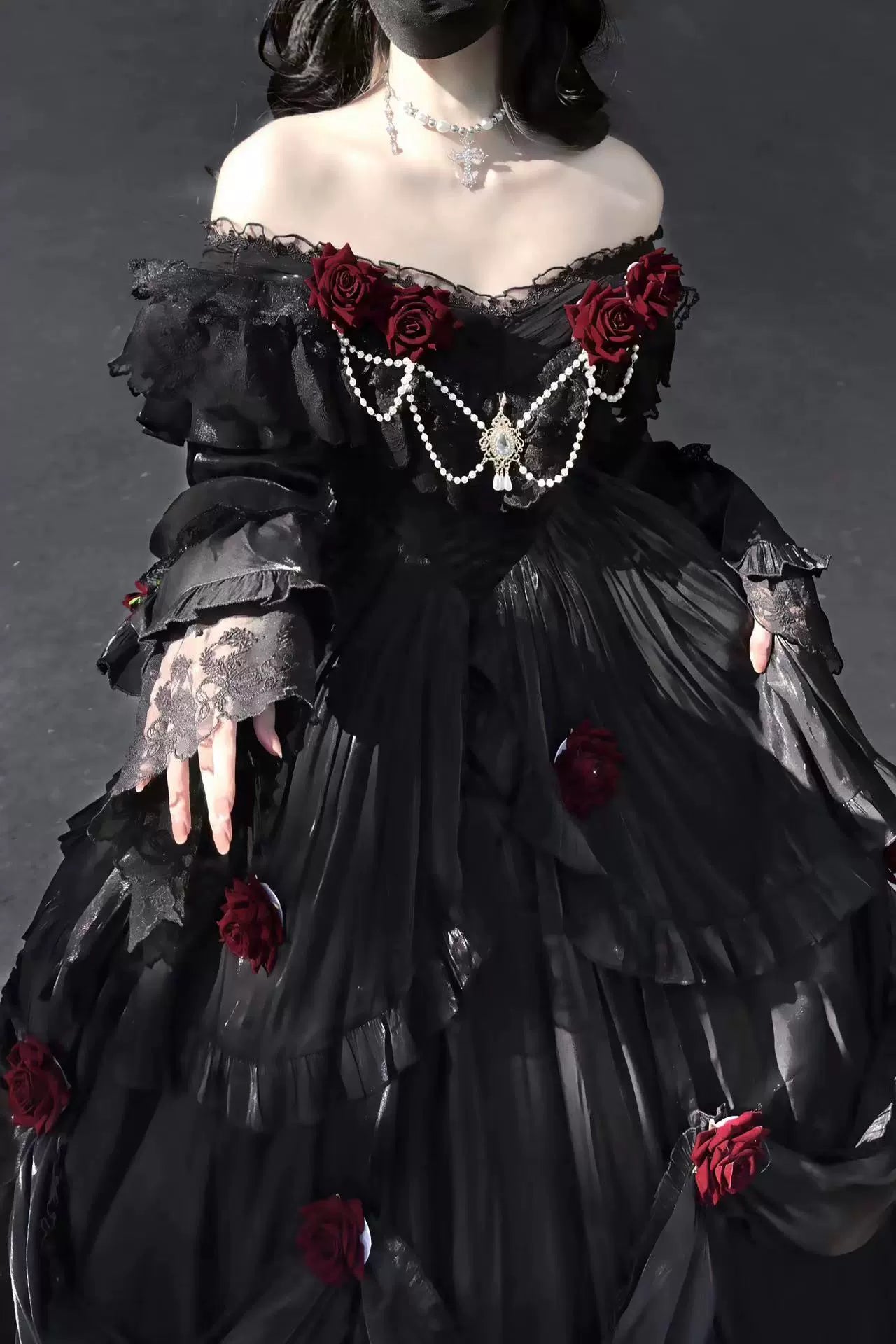 Meowing and fruity - Tana Manor - Classic Lolita OP Dress, Floral Decoration