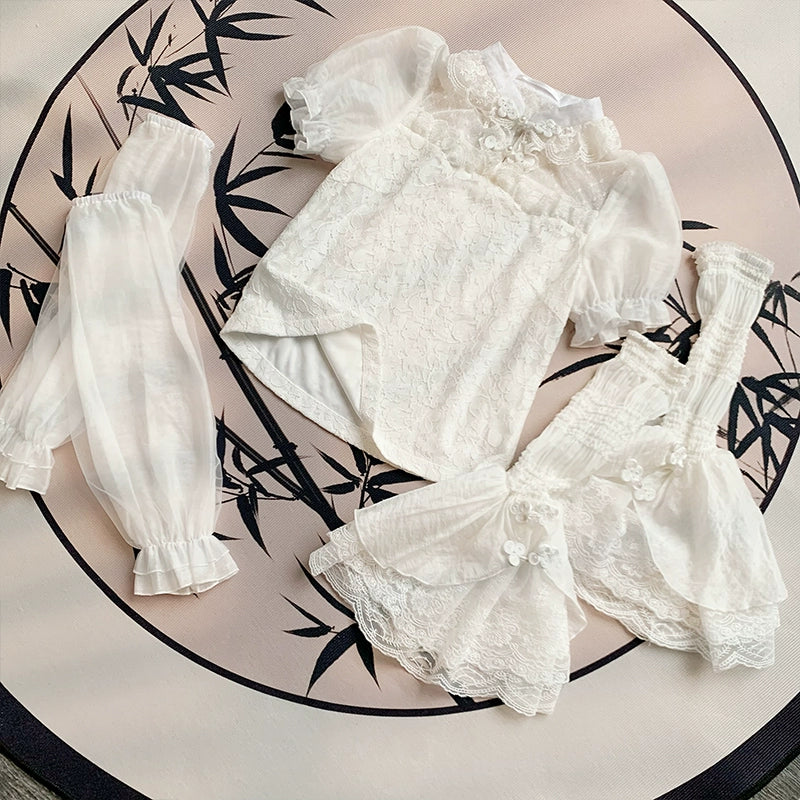 With PUJI~Moon Gauze~Qi Lolita Blouse Chinese Style Shirt 39832:639422
