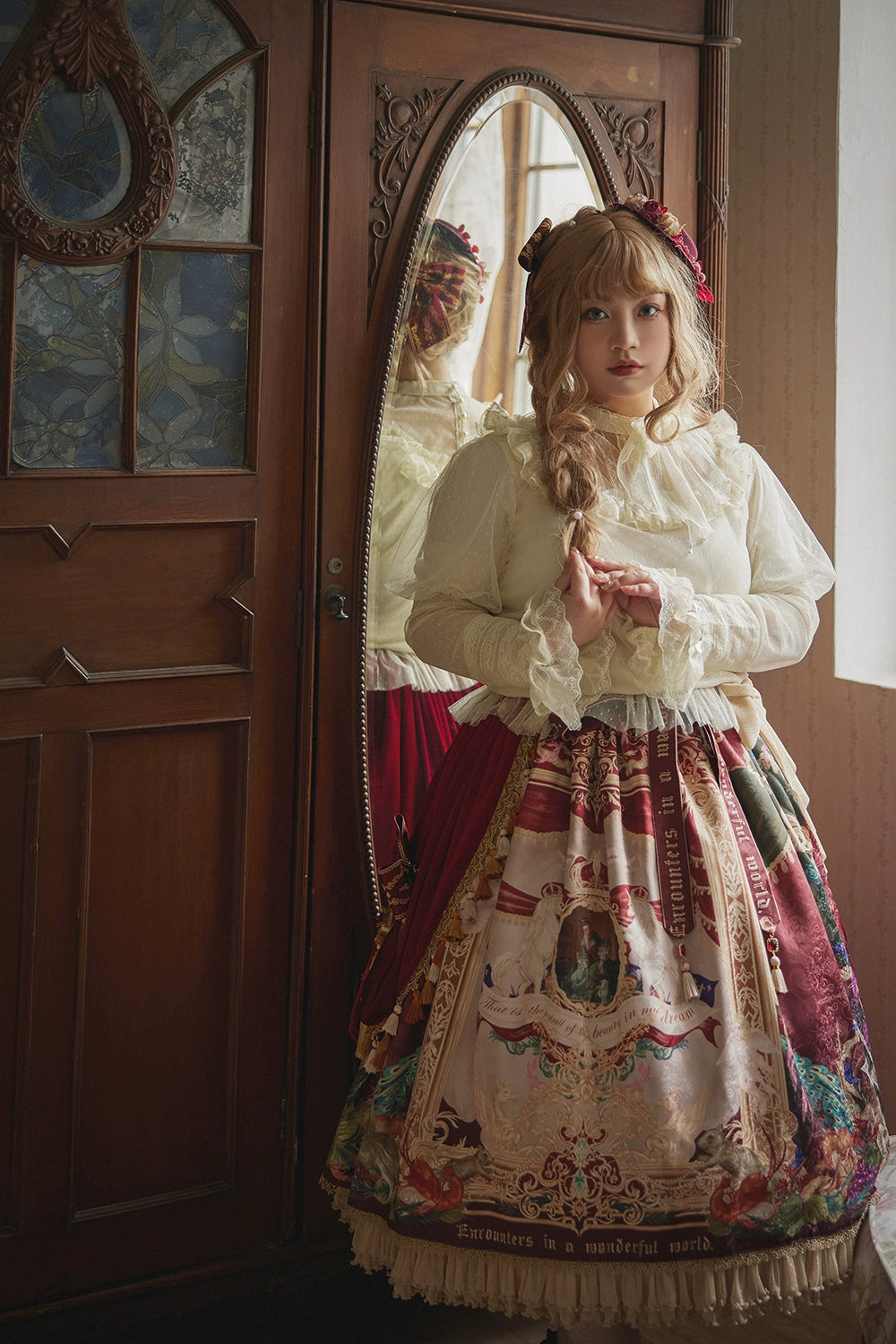 Miss Point~Kaleidoscope~Classical Lolita Shirt Dot Gauze Detachable Puff Sleeve Blouse Customized 35392:488864