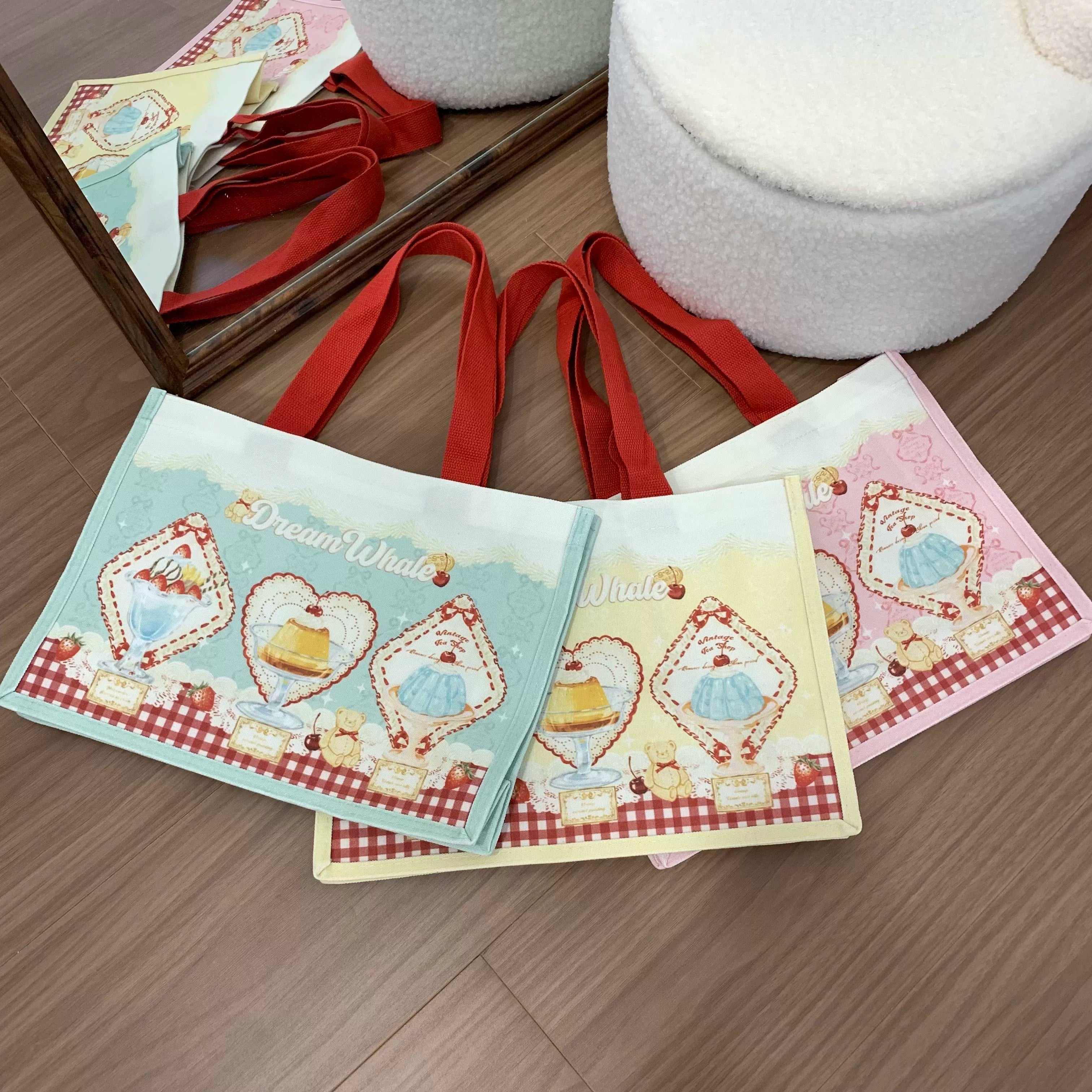 DreamWhale - Showa Dessert Showcase - Kawaii Lolita Dress Suit Pudding-Inspired JSK/Salopette 43200:771592