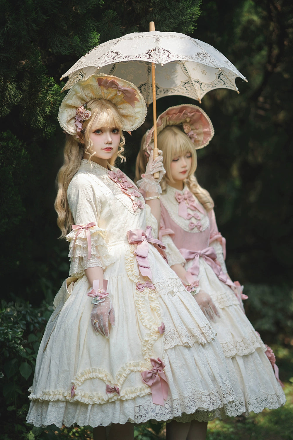 Miss Point~Lilyka Garden~Classic Lolita OP Dress Set Elegant Floral Wall Princess Sleeve 38832:606158