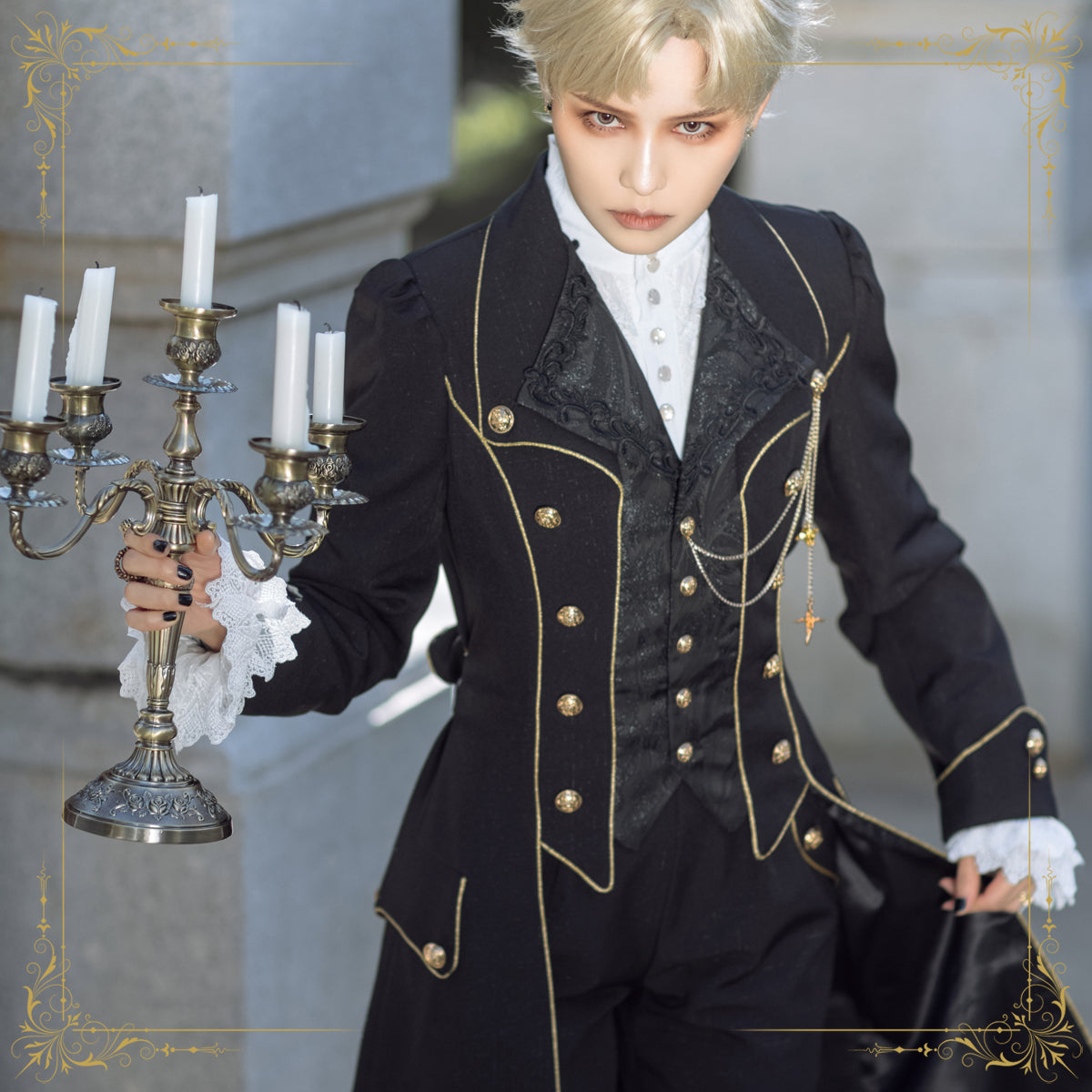 Immortal Thorn~Forever Rose~Ouji Lolita Coat Prince Handsome Wind Coat 4396:415780