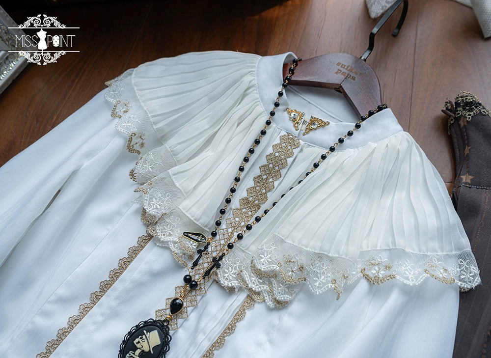 (BFM)Miss Point~Demon Hunting Notes~Elegant Lolita Blouse Ruffled Collar 33612:433960