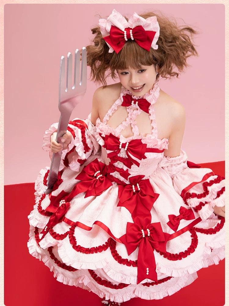 Sweetheart Petal - Sweet Lolita Petal Hem JSK Dress, Halter Neckline 44733:820720