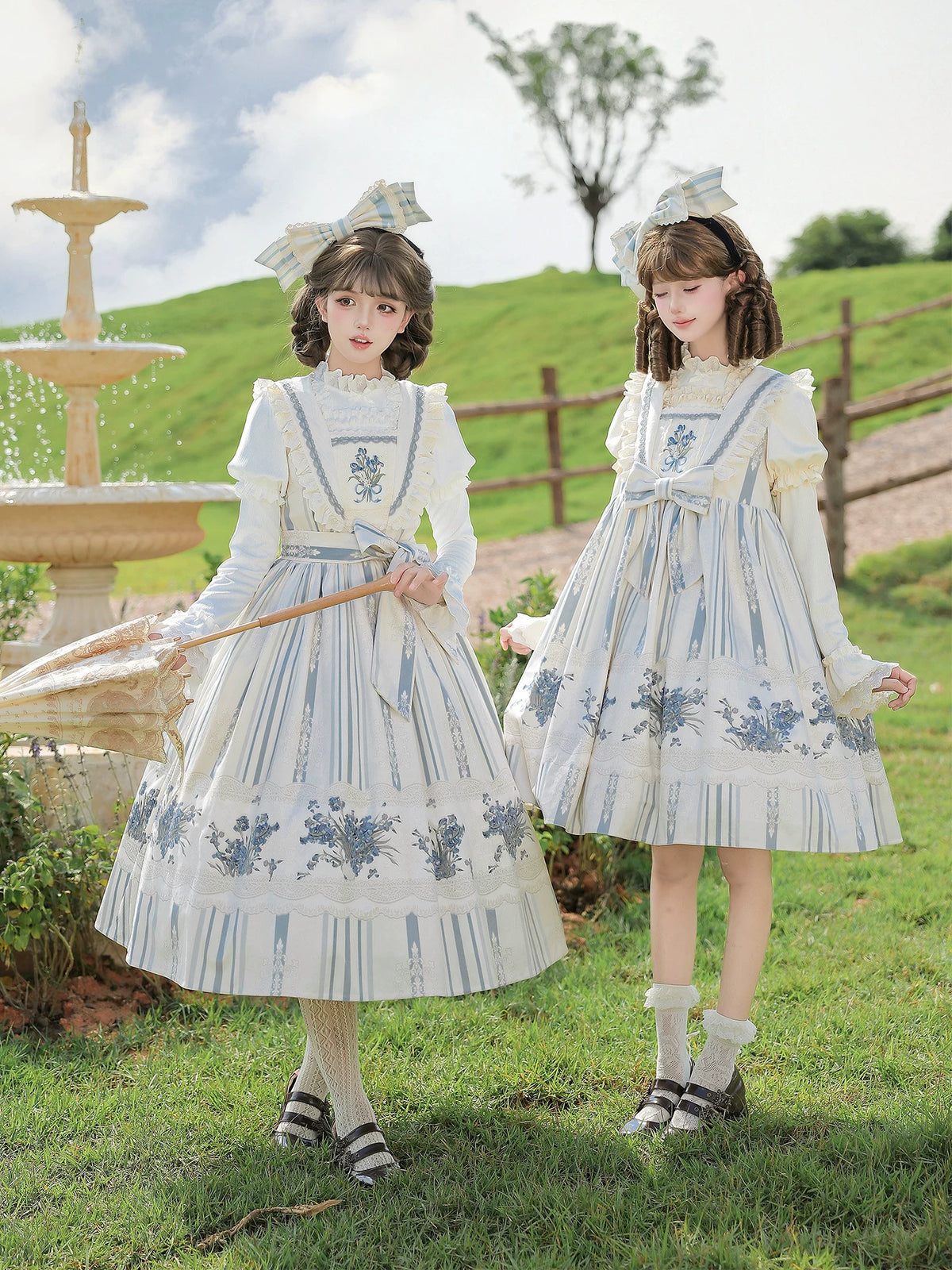 Iris - Classic Lolita JSK Dress Set, Iris Print and Embroidery 45997:871548