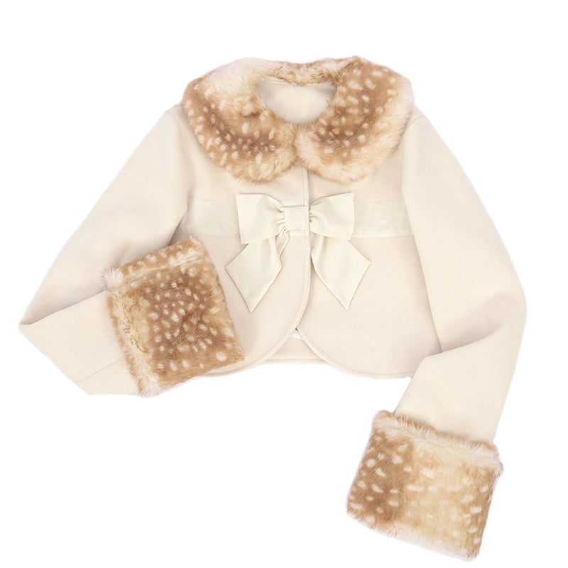 Vcastle - Winter Lolita Coat Short Wool Coat S Beige coat