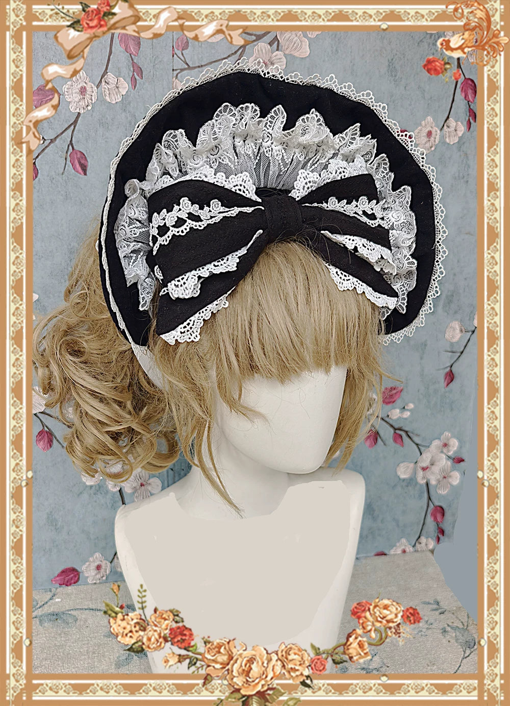 Mirror Doll - Old School Lolita Tiered Hem JSK with Polka Dot Lace 45540:853665