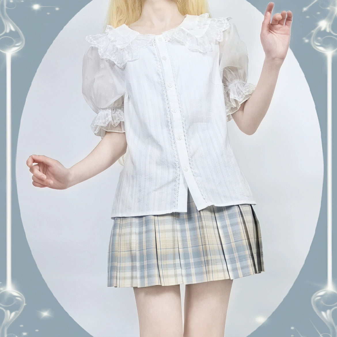 DMFS - Sweet Lolita Shirt Cotton Lolita Blouse Doll Collar