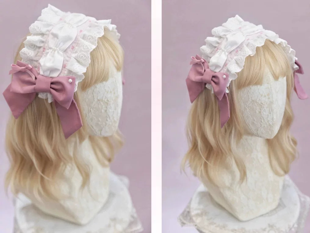 Berry Trap - Embroidered Sweet Lolita OP Dress, Polka Dot Hairband Only S