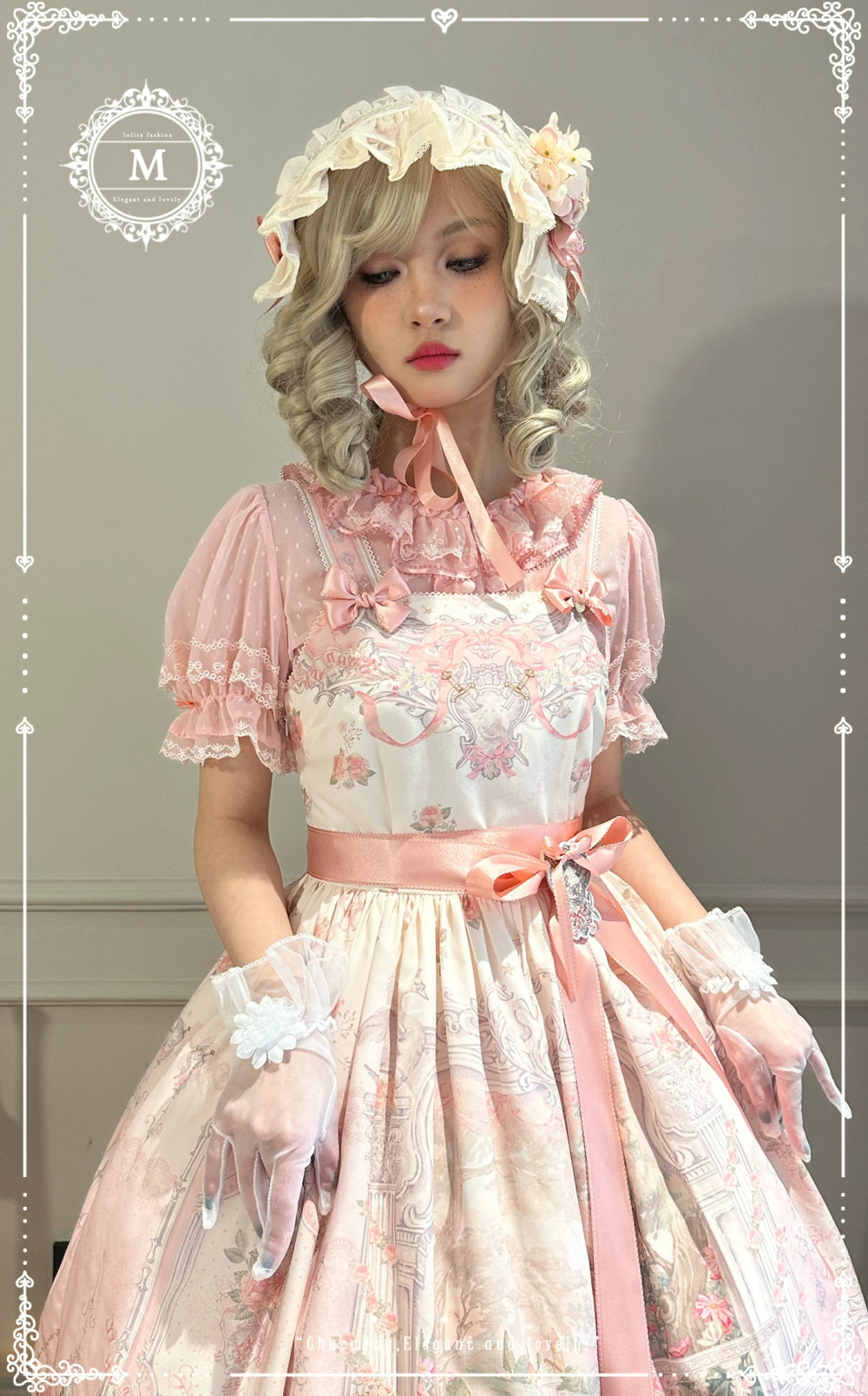 Moon River - Swan Lake Mirror - Pink Sweet Lolita Print JSK Dress 43705:783387
