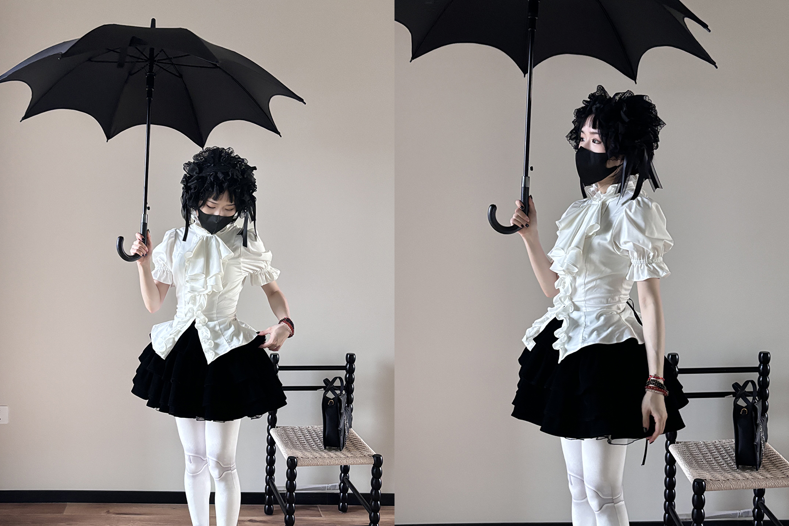 A Tiny Cake - Doll-like Velvet Lolita Skirt, Tiered Skirt 44618:814502