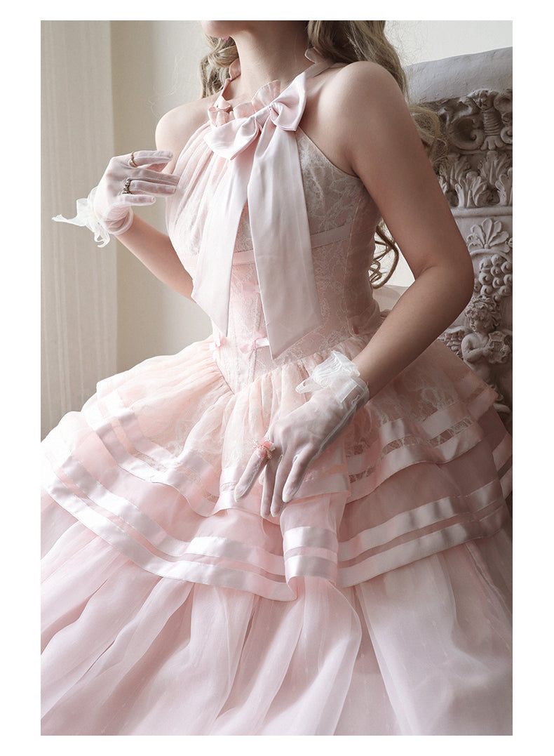 Urtto - Moonlight Dance - Elegant Lolita Halter-neck JSK Dress in Ballet Style
