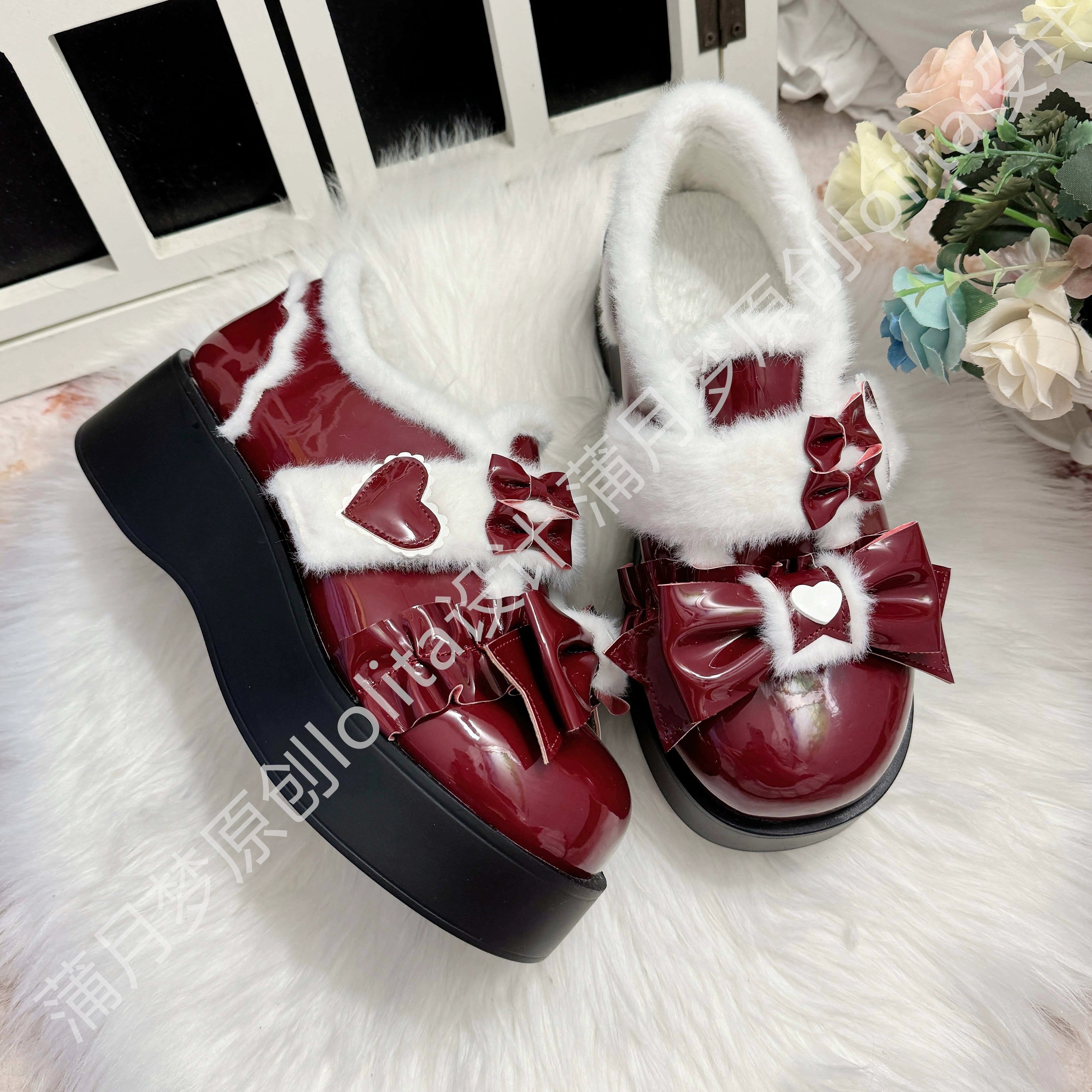 Puyuemeng - Cozy Cake - Winter Warm-lined Sweet Lolita Platform Shoes 44044:793959