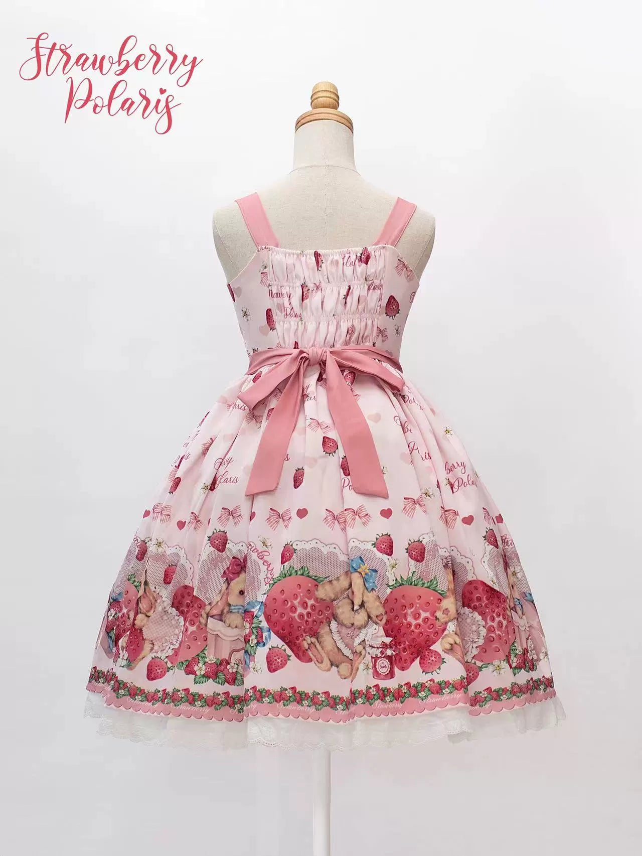 Polaris Lolita - Rabbit Berry Gift Box - Sweet Pink Lolita JSK Dress, Bunny & Straberry Print 44382:806005