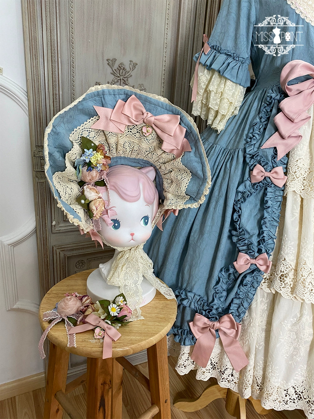 Miss Point~Lilyka Garden~Classic Lolita OP Dress Set Elegant Floral Wall Princess Sleeve 38832:606172