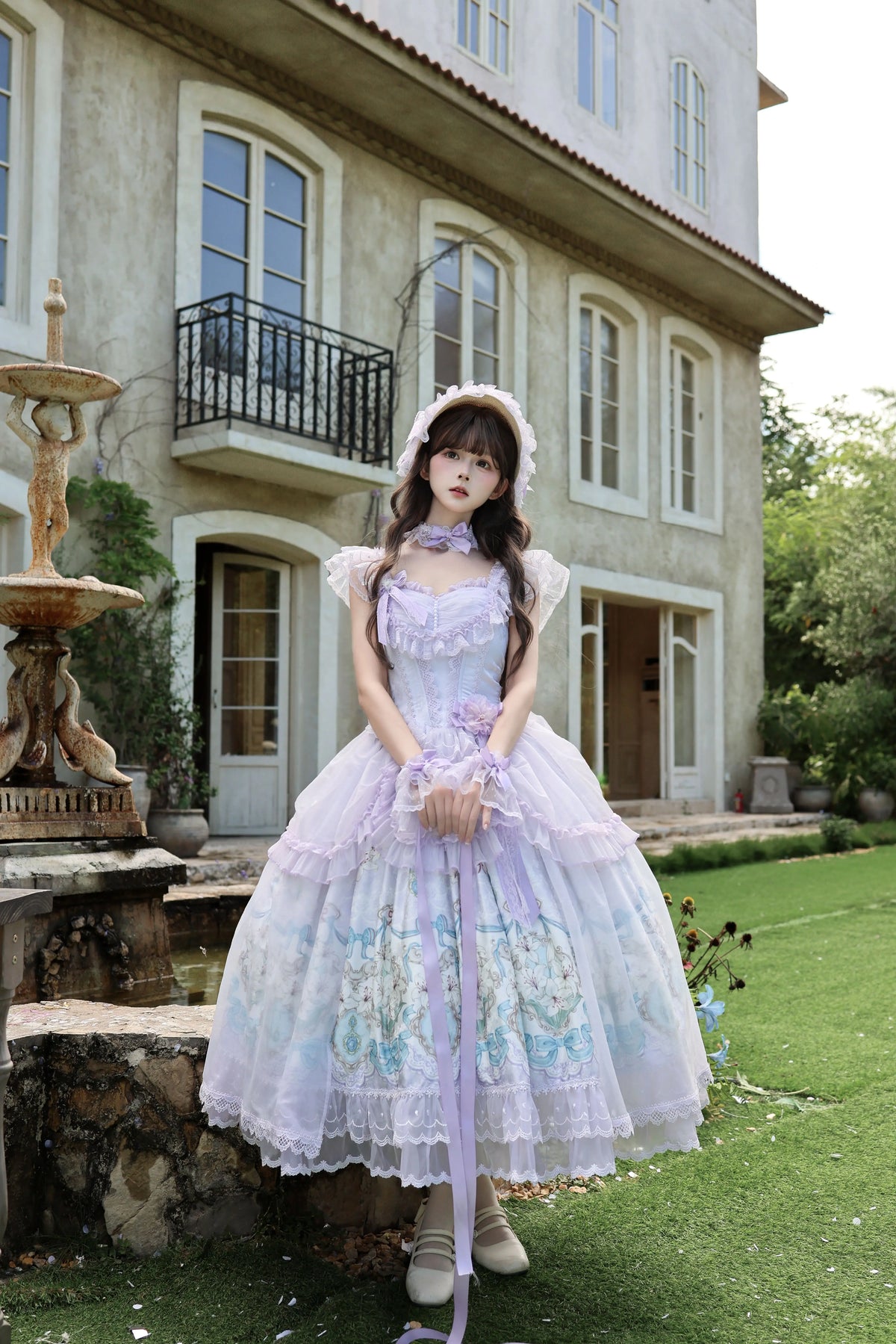 Lily Narrative - Classic Lolita JSK Dress Set, Lily Floral Print 46095:874859