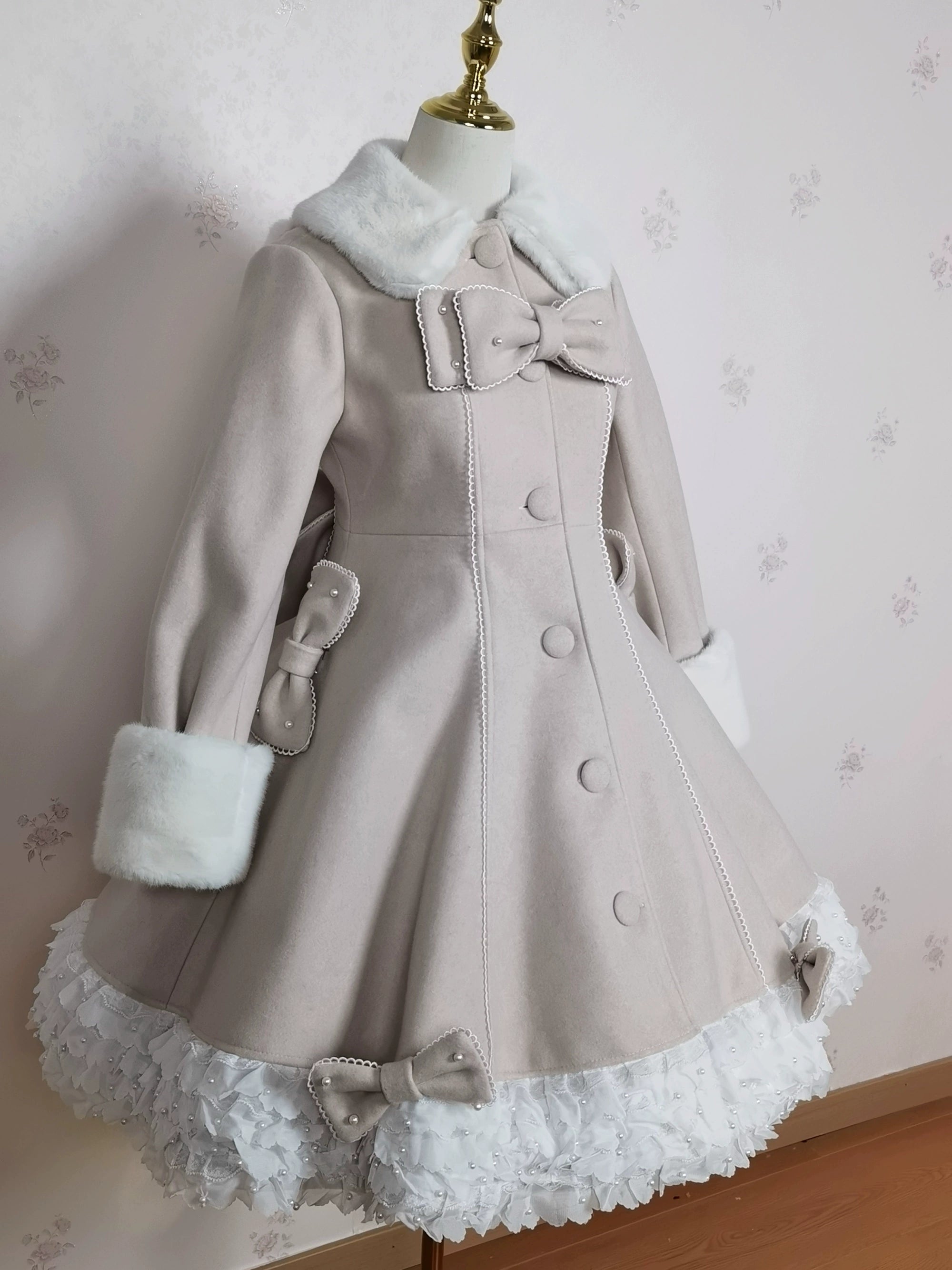 Bunny Magic Forest - High Waisted Sweet Lolita Overcoat, Bunny Ear Collar (Pink / 2XL L M S XL) 44100:795311