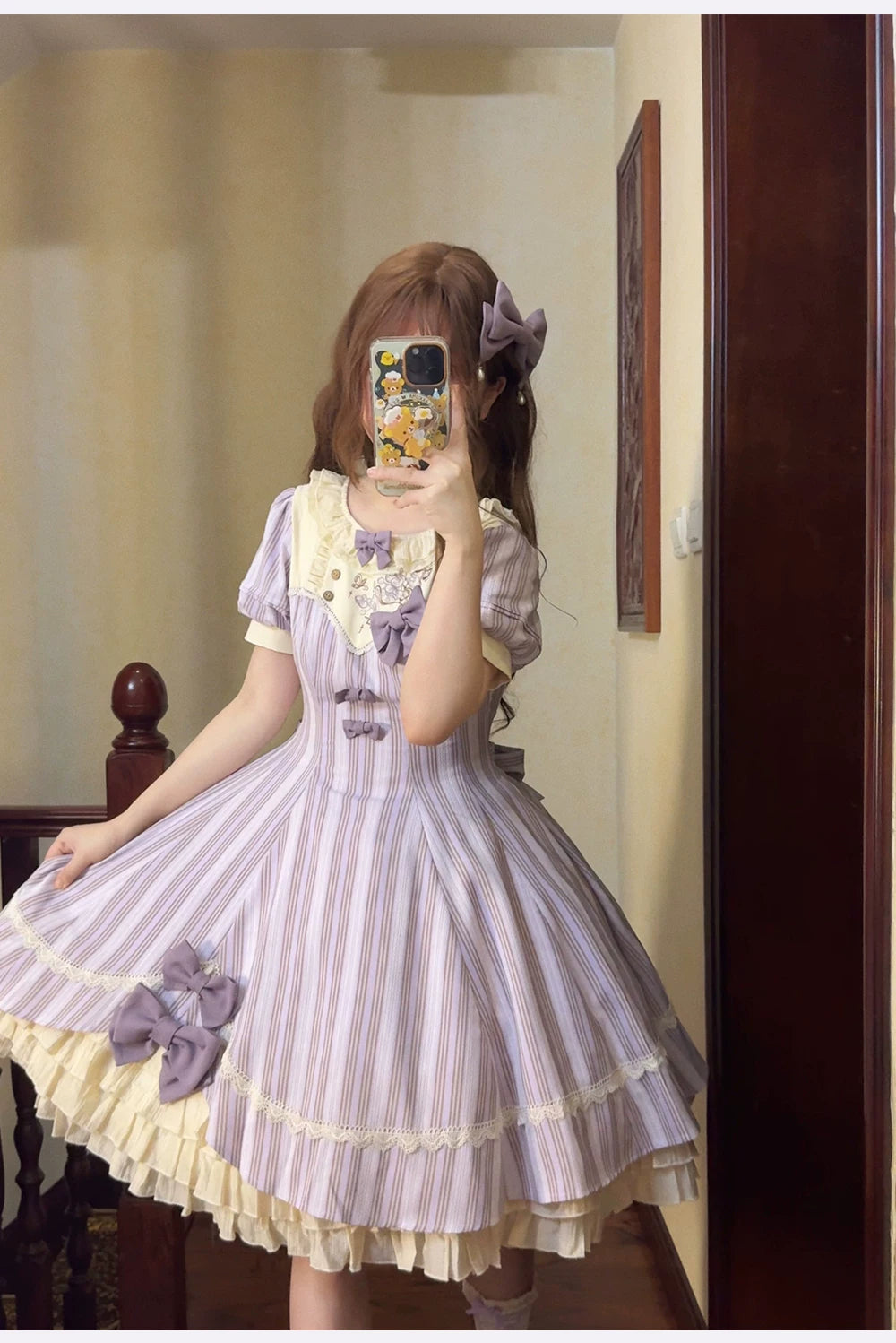 Phalaenopsis - Classic Lolita Phalaenopsis Embroidery OP, Detachable Sleeves
