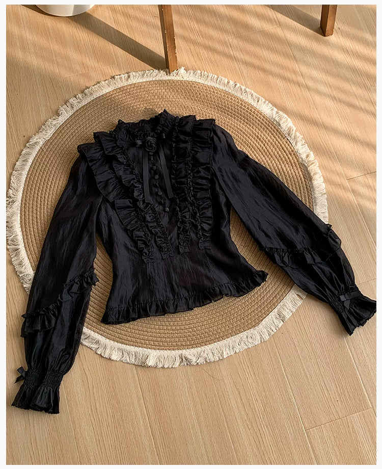 Miss Laura - Versatile Classic Lolita Blouse, Lattern Sleeves 44703:819334