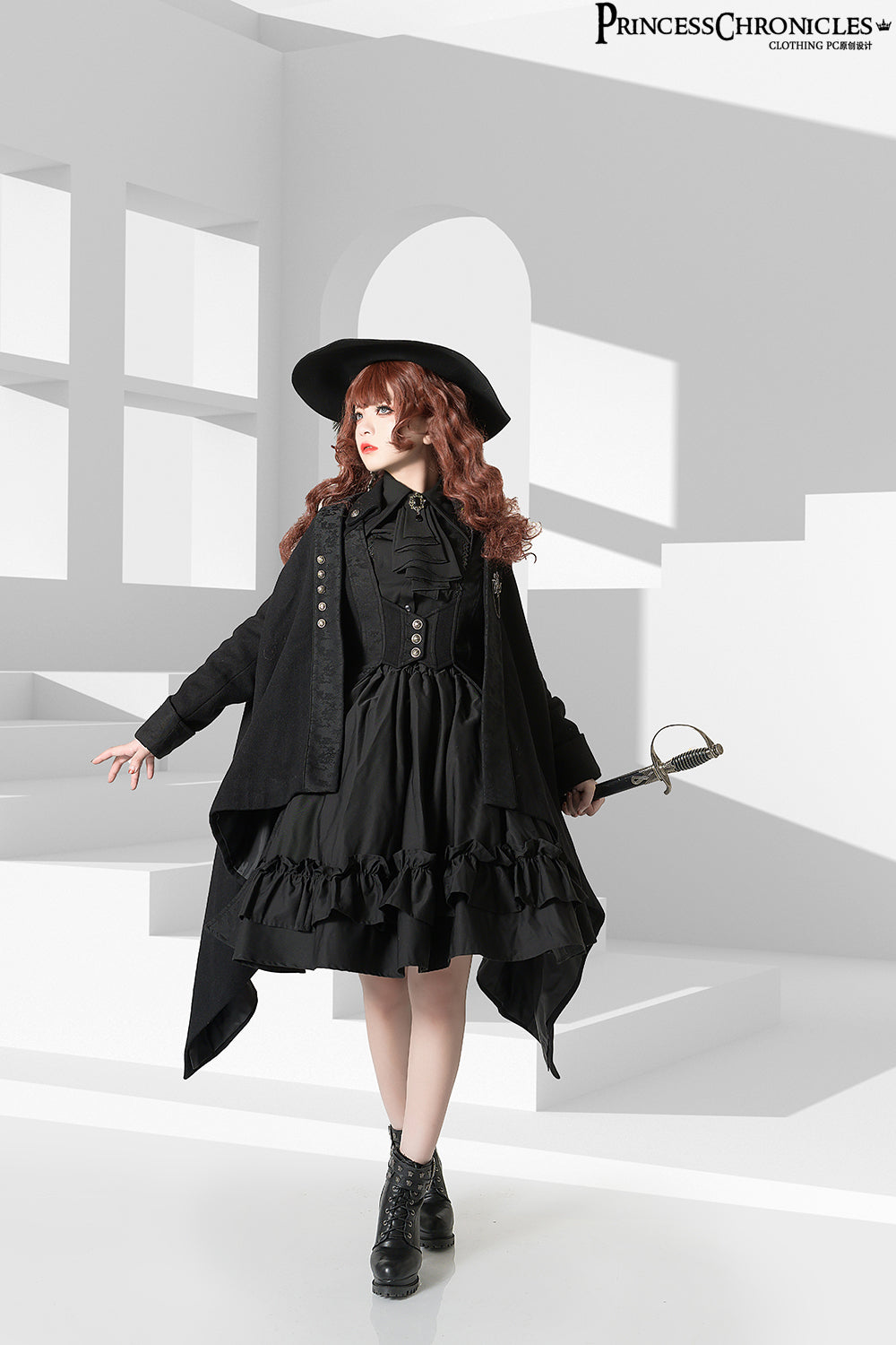 Princess Chronicles - Black and Blue - Retro Ouji Lolita Shirt 4420:234246