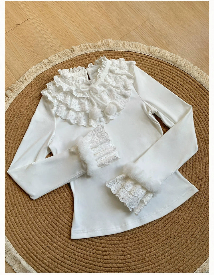 With PUJI - Frostfall - Winter Sweet Lolita Inner Wear, Layered Lace 44284:802069