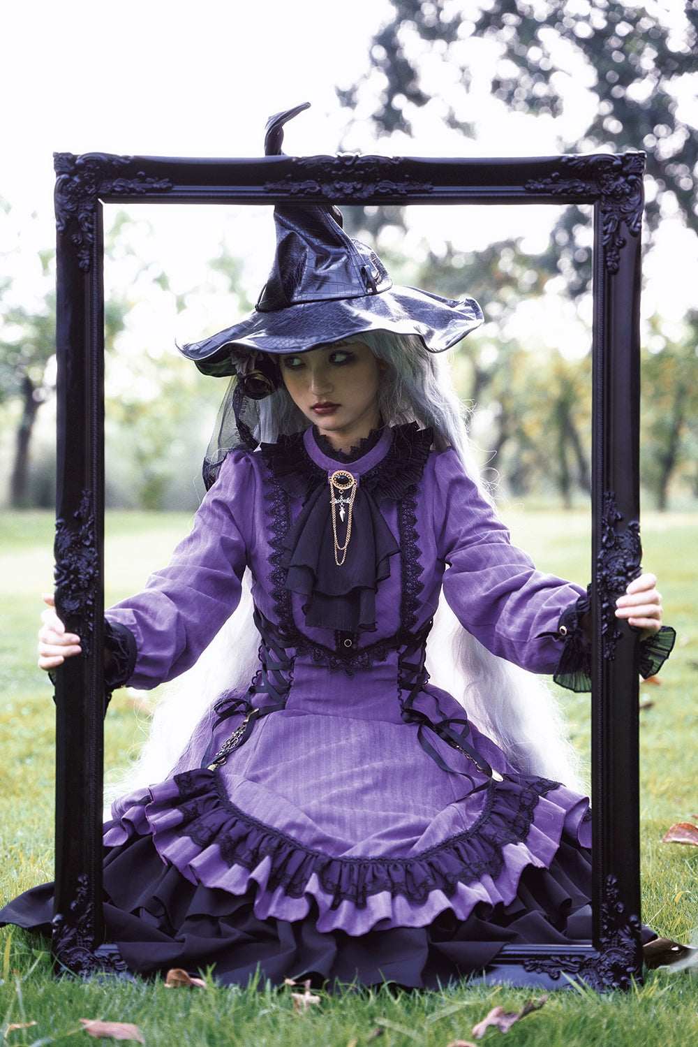 Miss Point - Perintz Manor - Gothic Lolita OP Long Sleeve Retro Lolita Dress 39904:642822