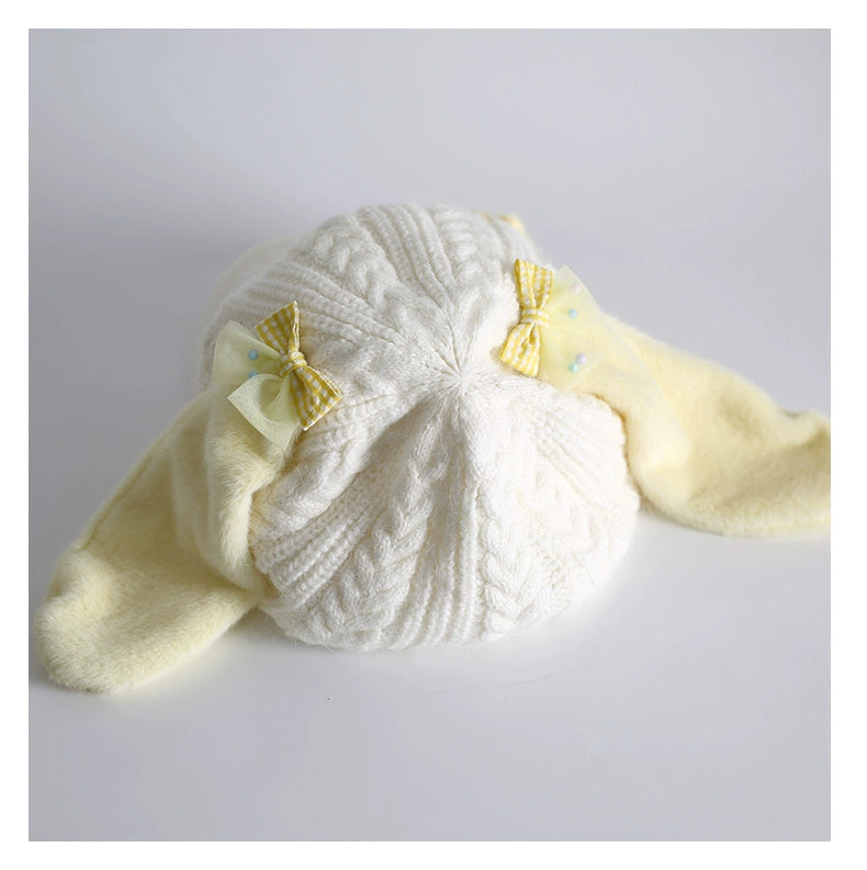 Xiaogui - Kawaii Lolita Baseball Cap Winter Plush Hat with Bunny Ears