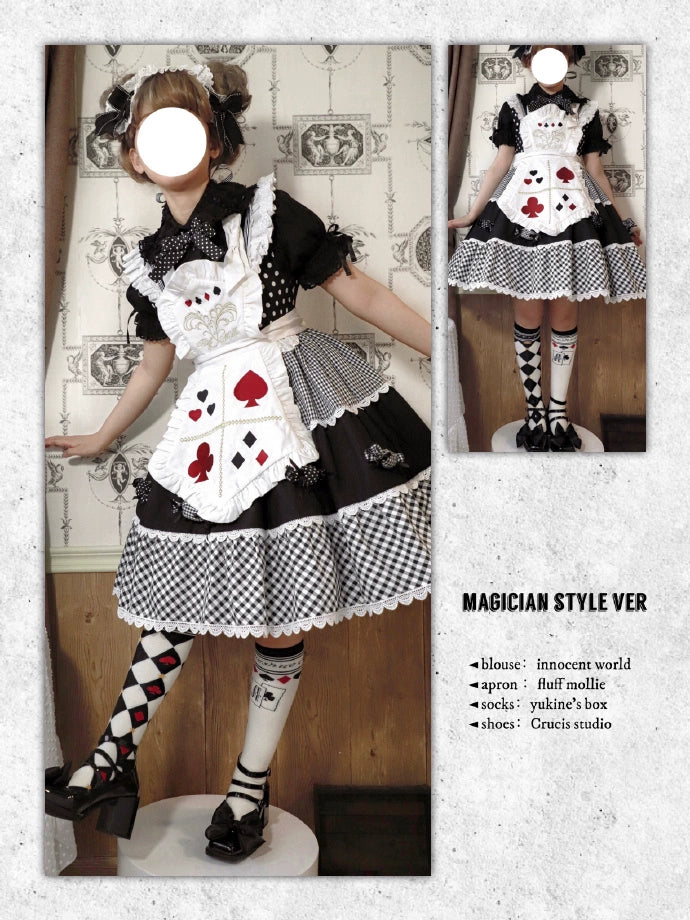 Yukines Box~Daily Lolita Cotton Asymmetric Print Socks 22174:324154